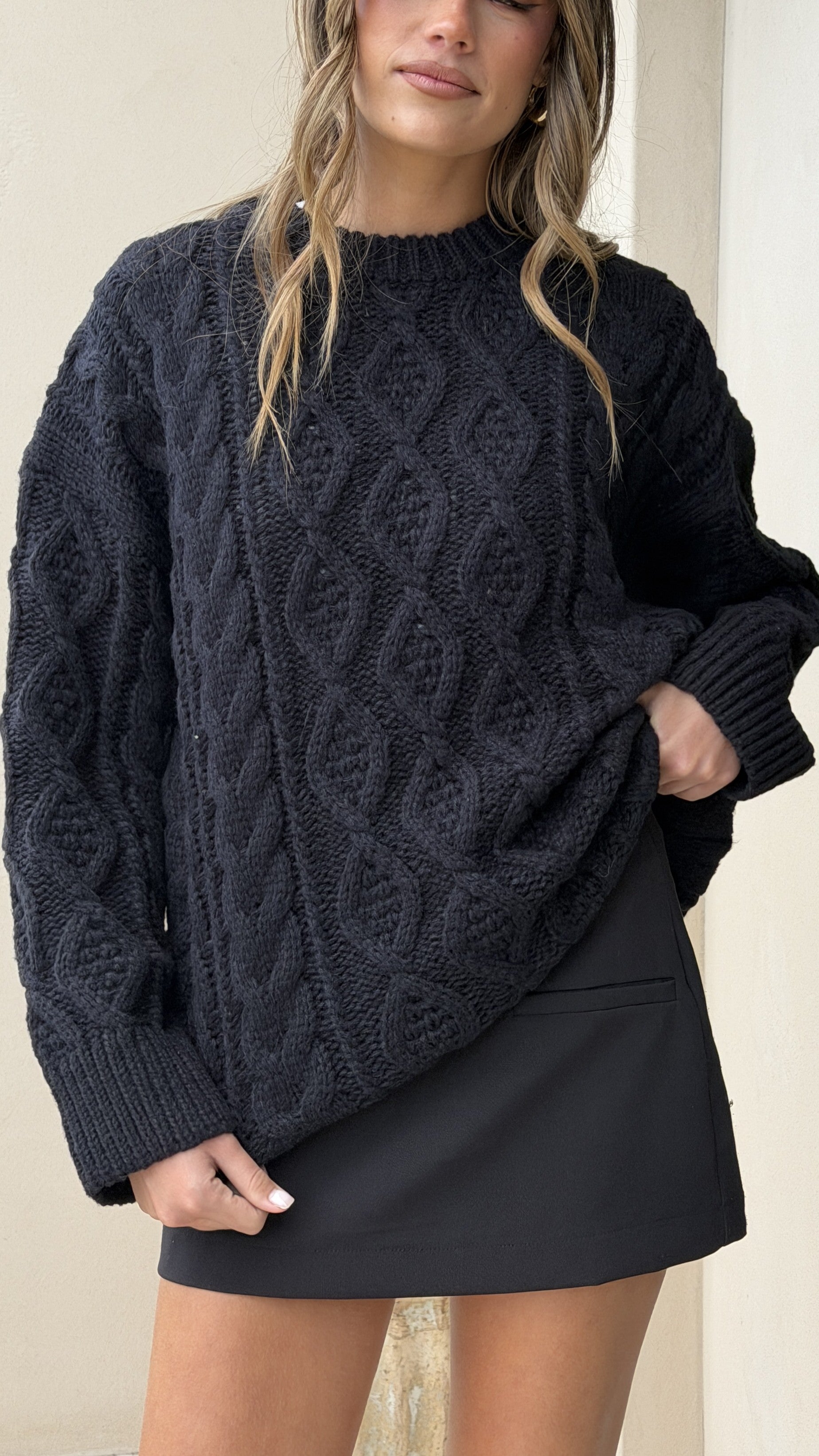 Valentina Knit Sweater - Black - Billy J