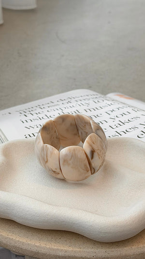 Whitney Stretch Bracelet - Cream Marble - Billy J