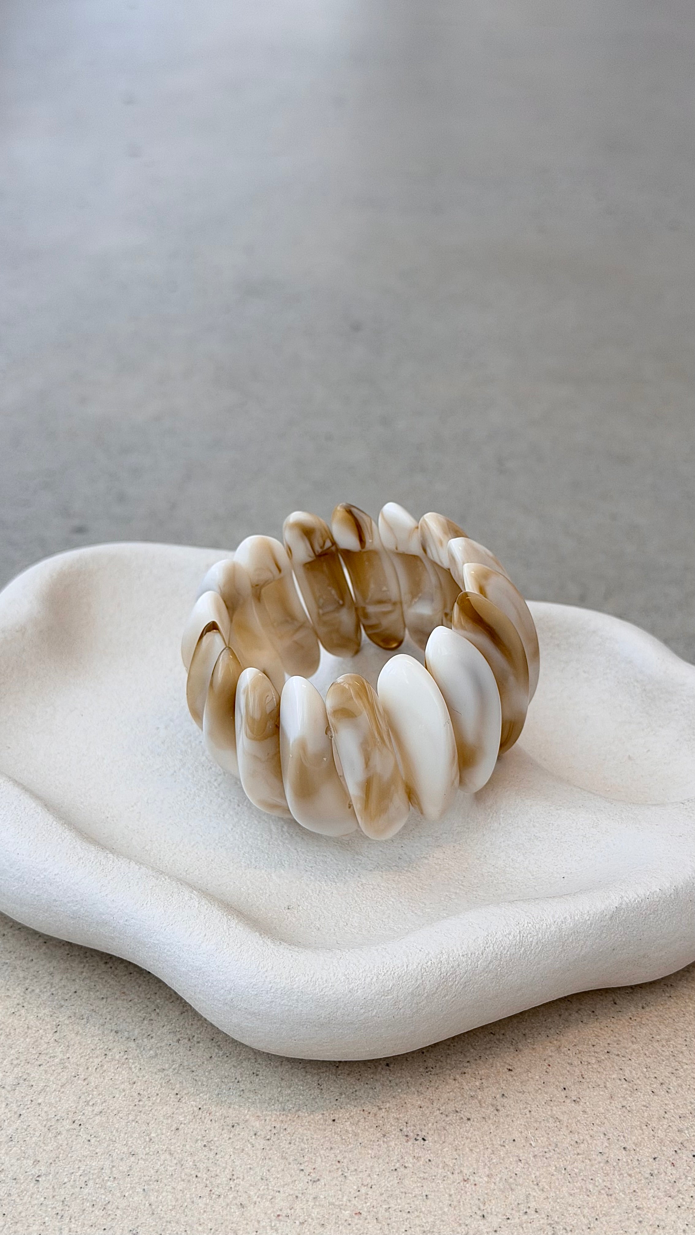 Destiny Stretch Bracelet - Cream Marble - Billy J