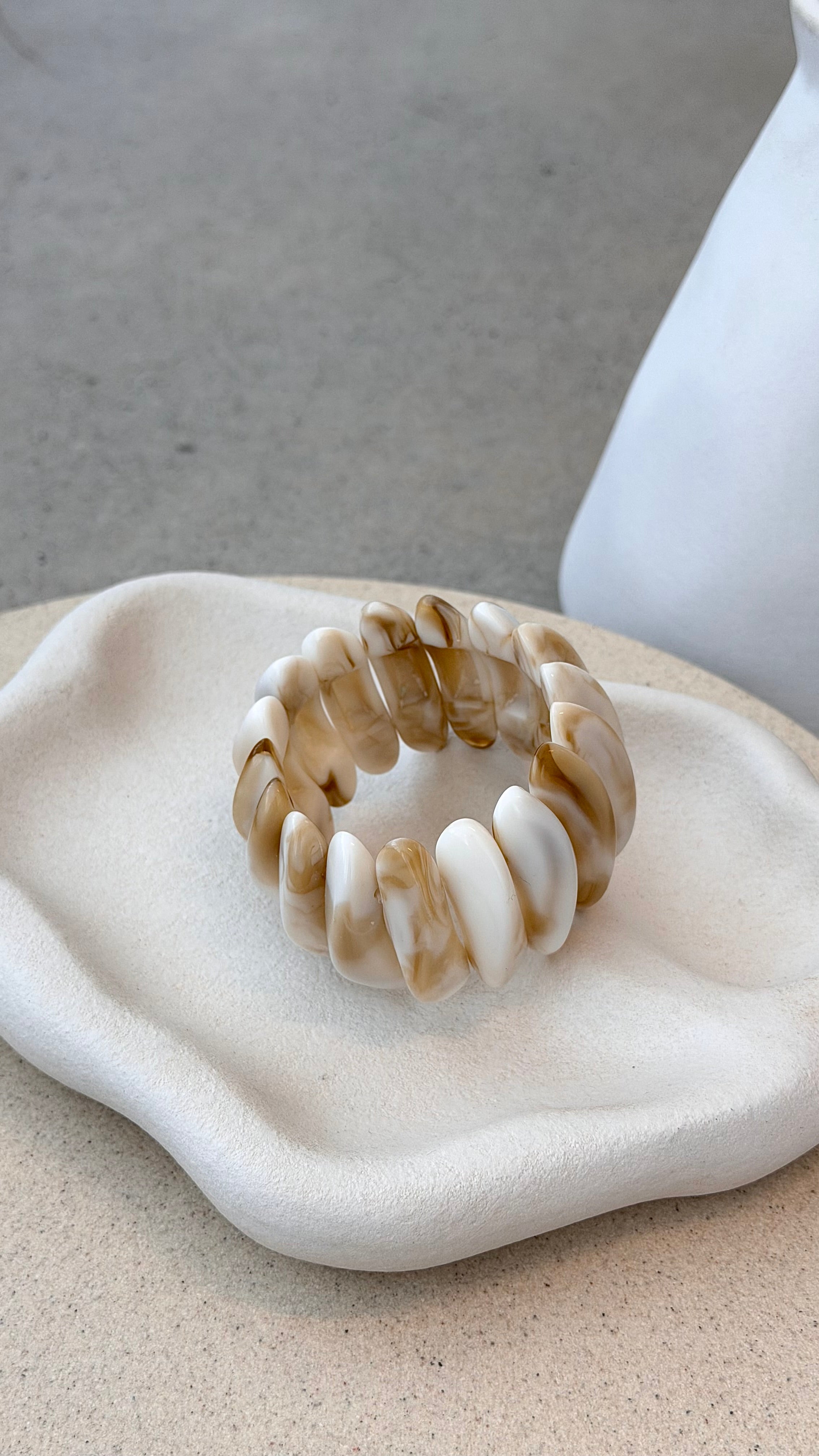 Destiny Stretch Bracelet - Cream Marble - Billy J