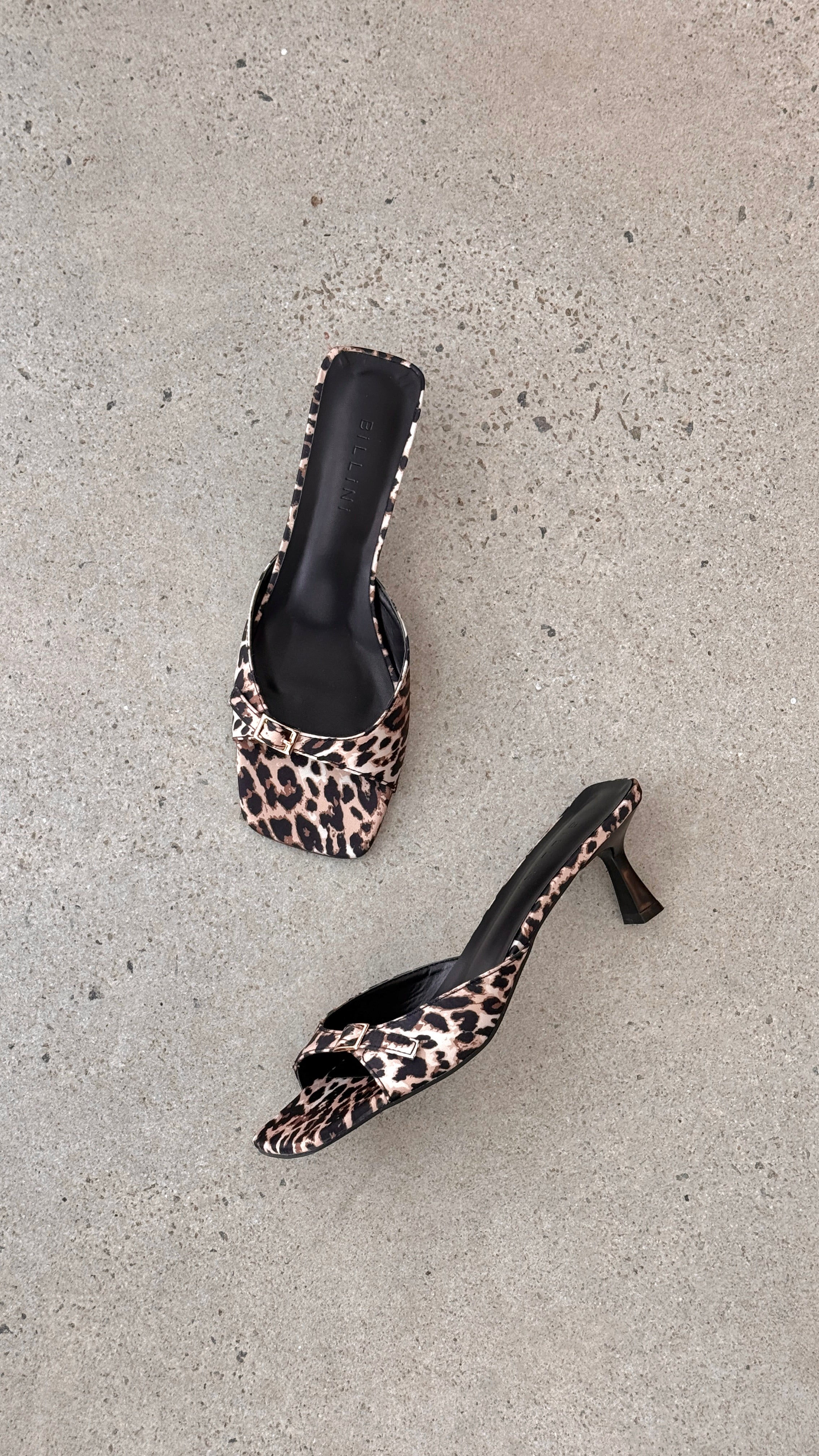 Tilden Heel - Leopard Satin - Billy J