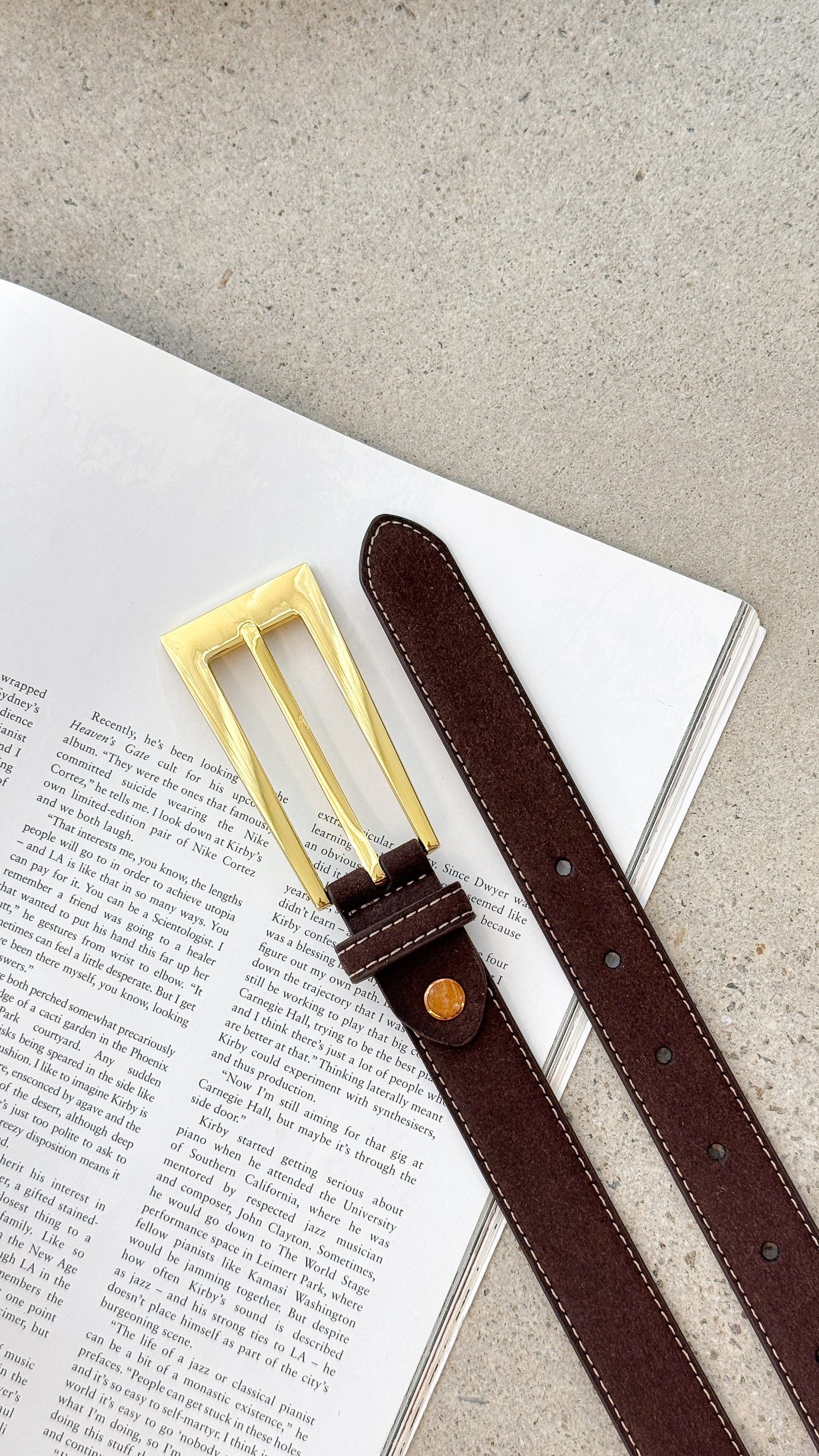 Stacey Belt - Chocolate / Gold - Billy J