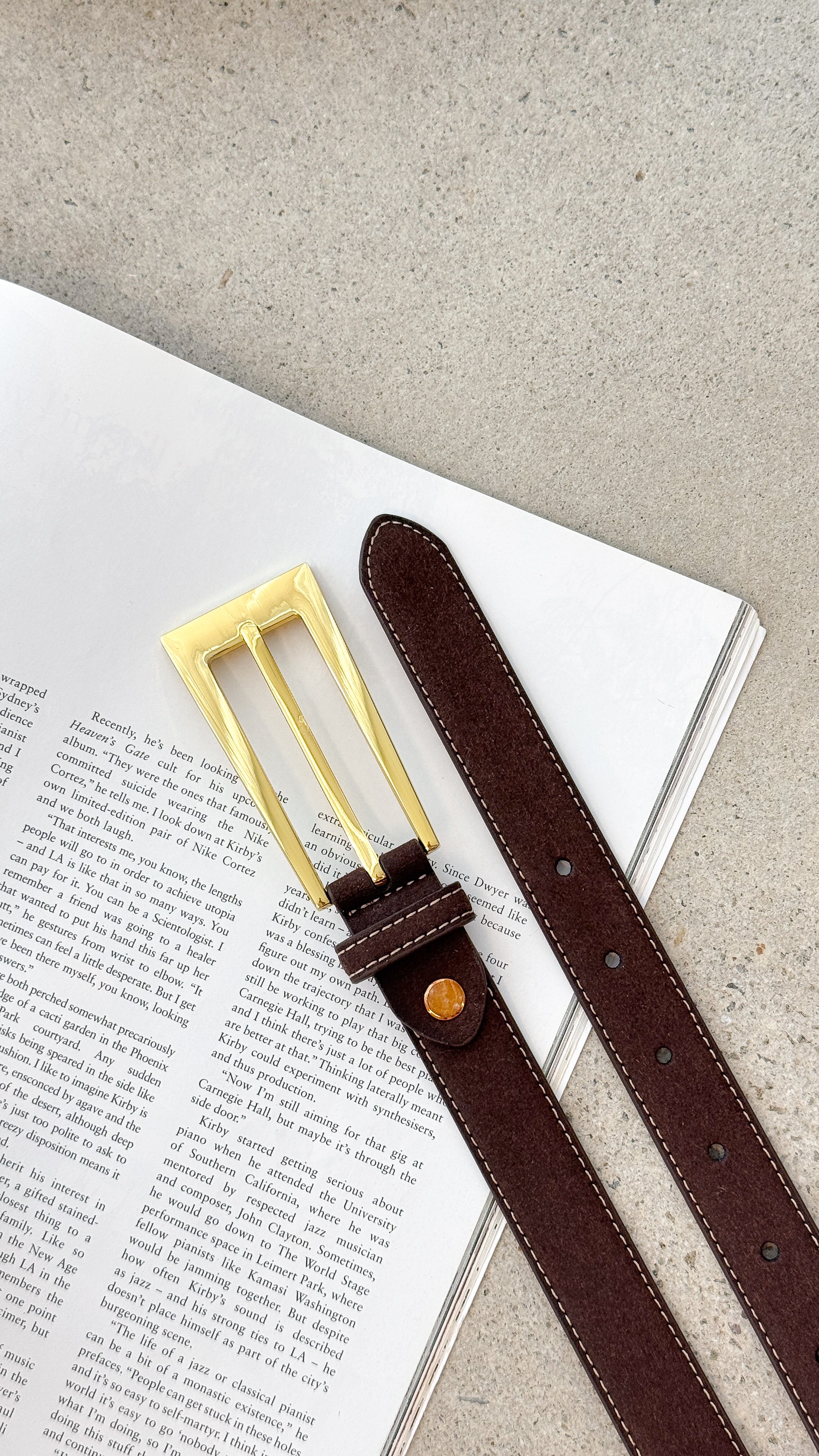 Stacey Belt - Chocolate / Gold - Billy J