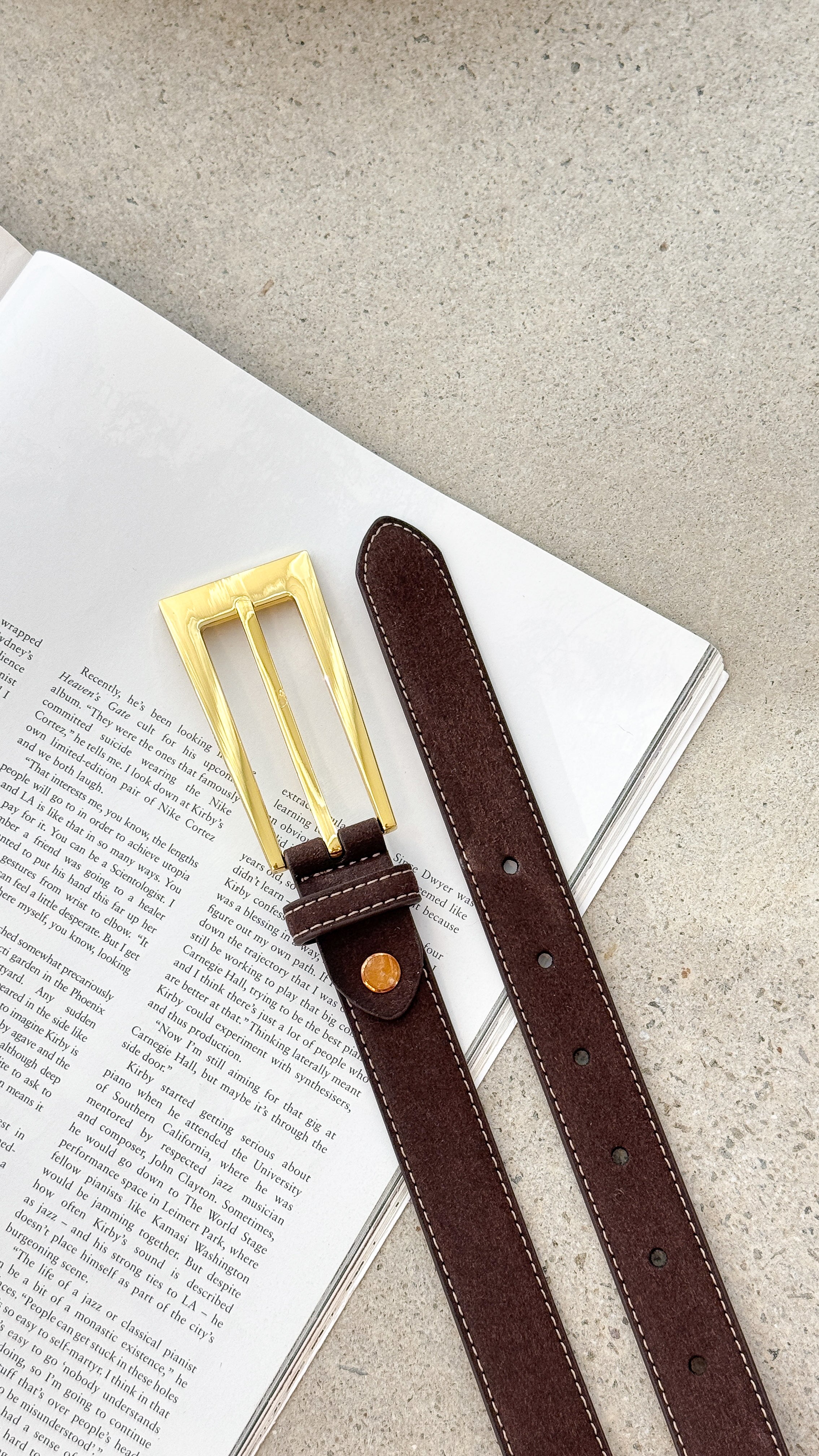 Stacey Belt - Chocolate / Gold - Billy J