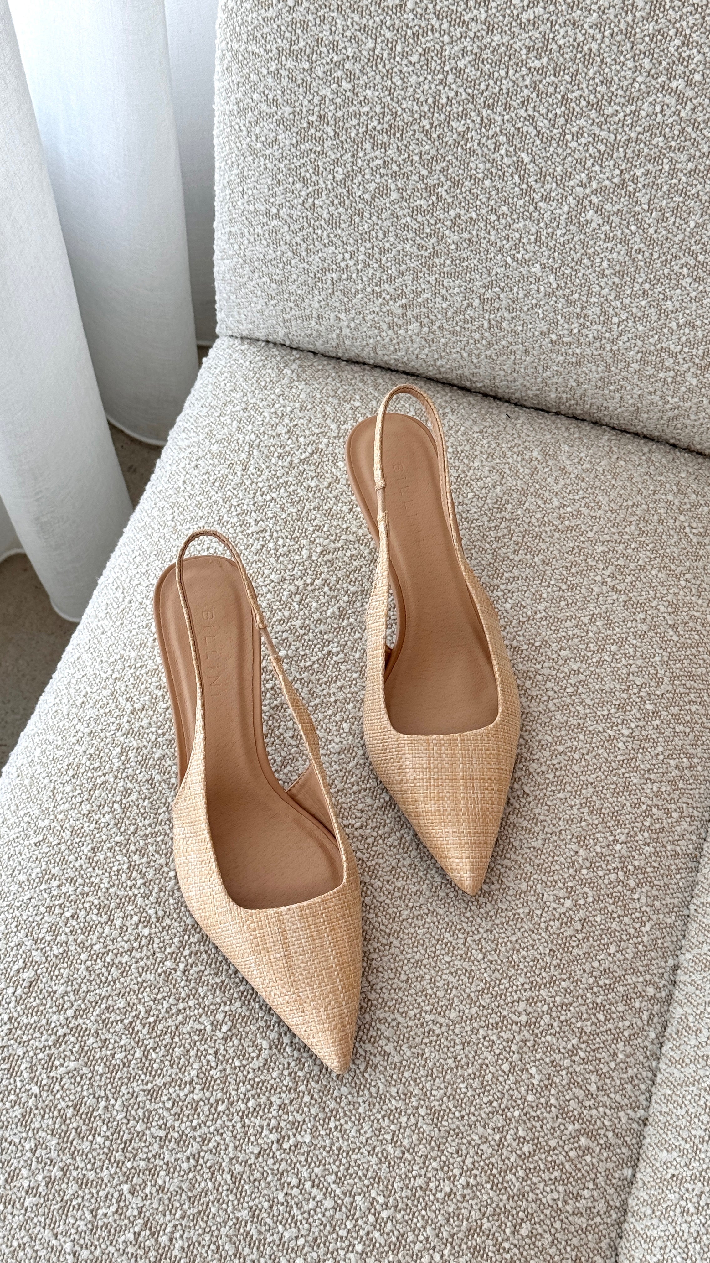 Gemima Heel - Natural Raffia - Billy J