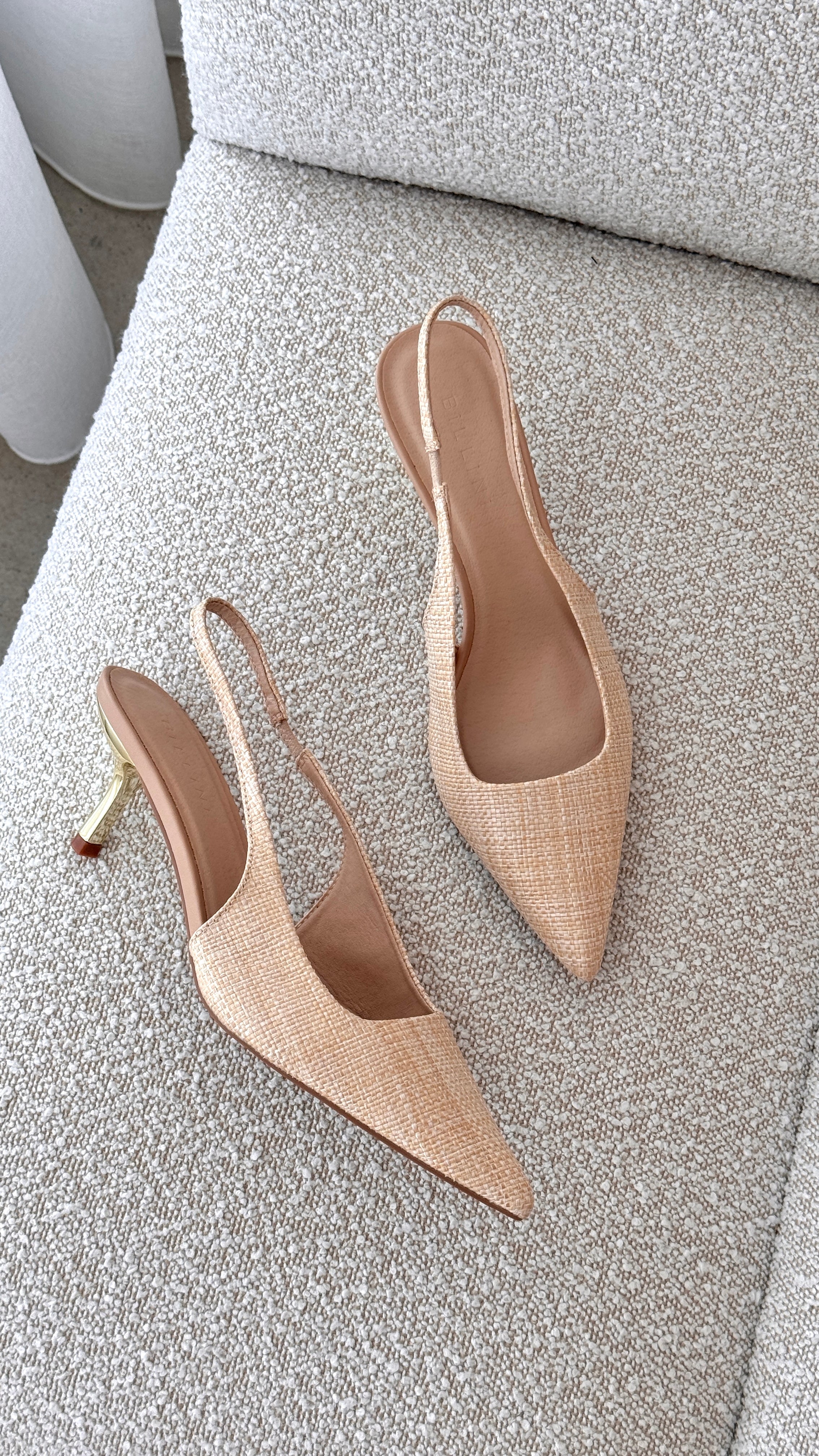 Gemima Heel - Natural Raffia - Billy J