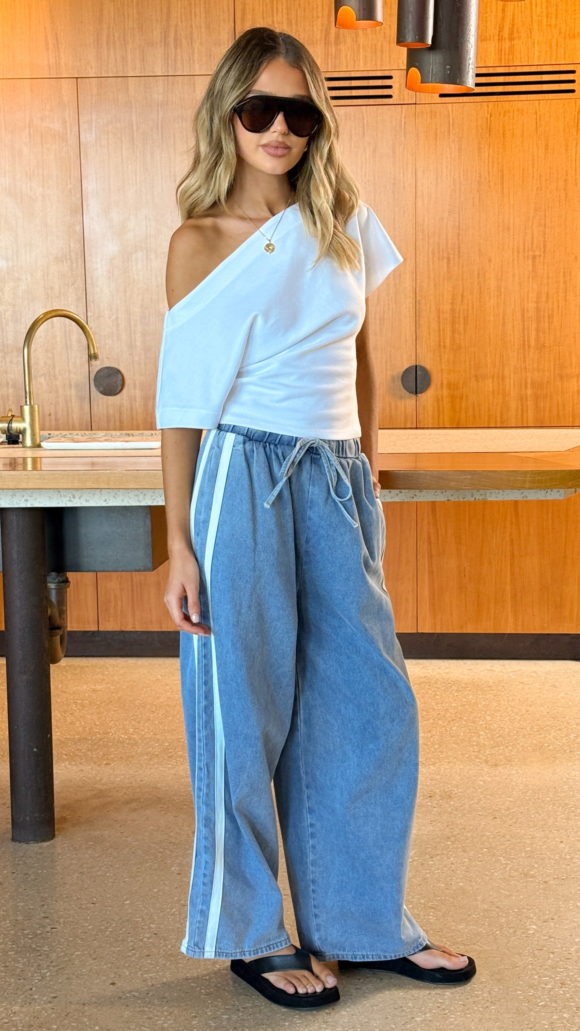 Jazlyn Denim Pants - Light Blue/White - Billy J
