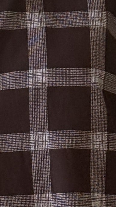 Arli Button Up Shirt - Chocolate/Beige Plaid - Billy J