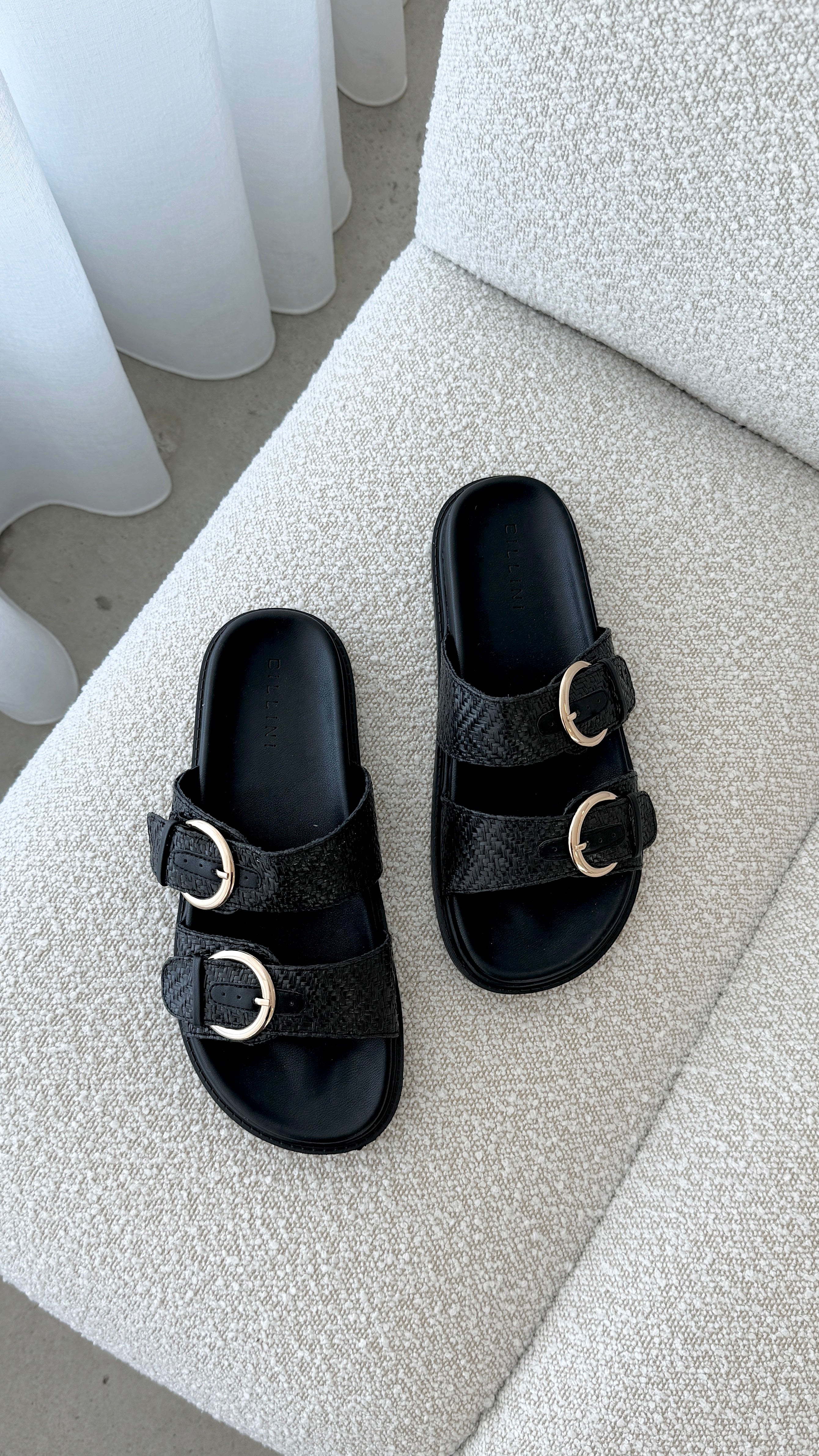Wilmer Slide - Black Raffia - Buy Women's Shoes - Billy J