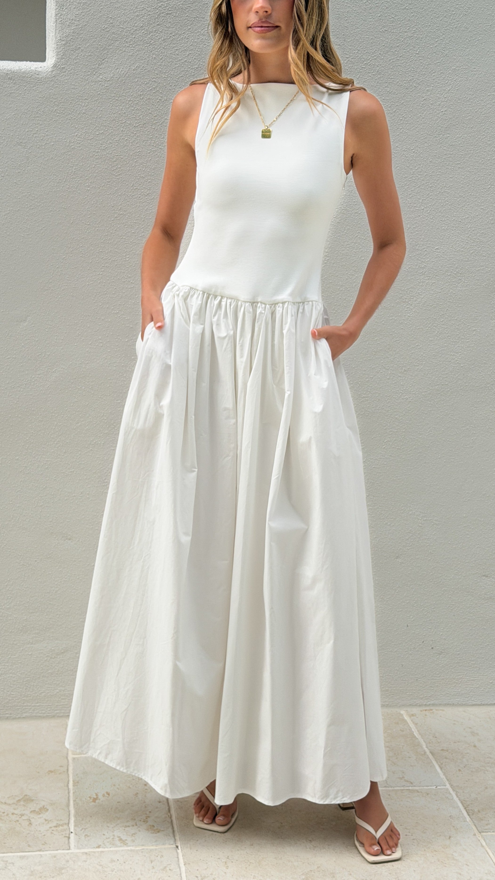 Alita Maxi Dress - White - Billy J