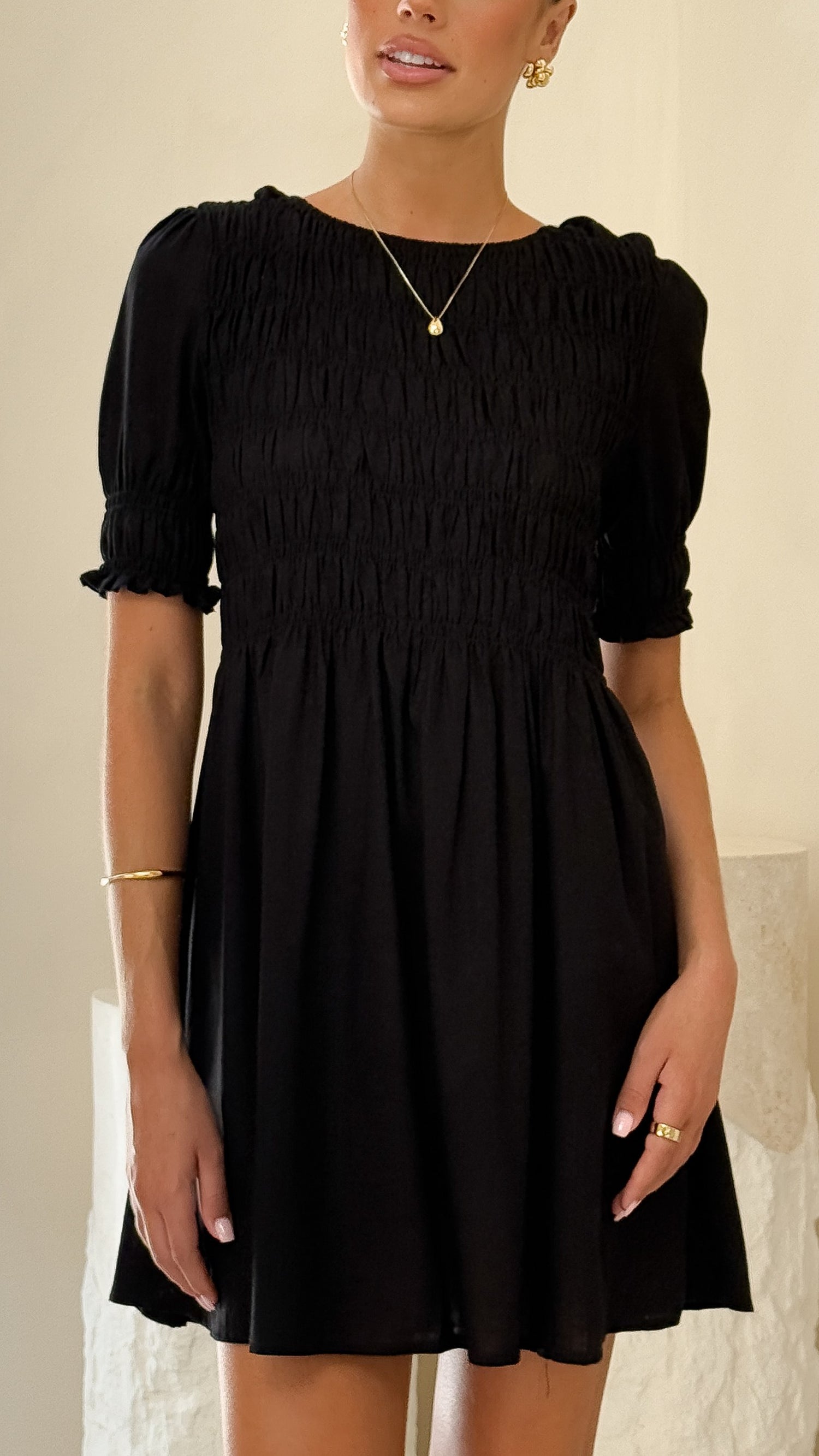 Yana Mini Dress - Black - Billy J