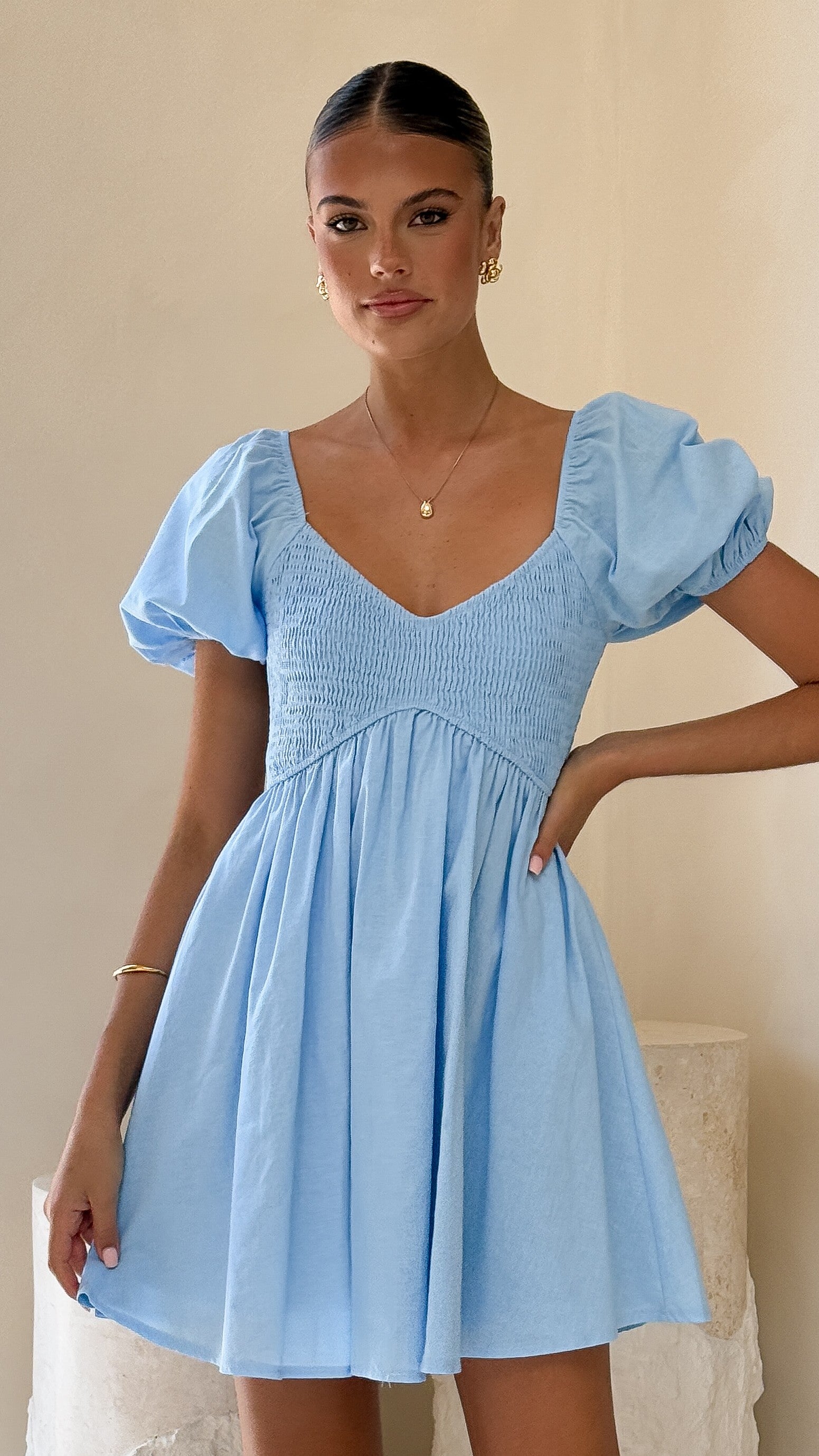 Sahirah Mini Dress - Blue - Billy J