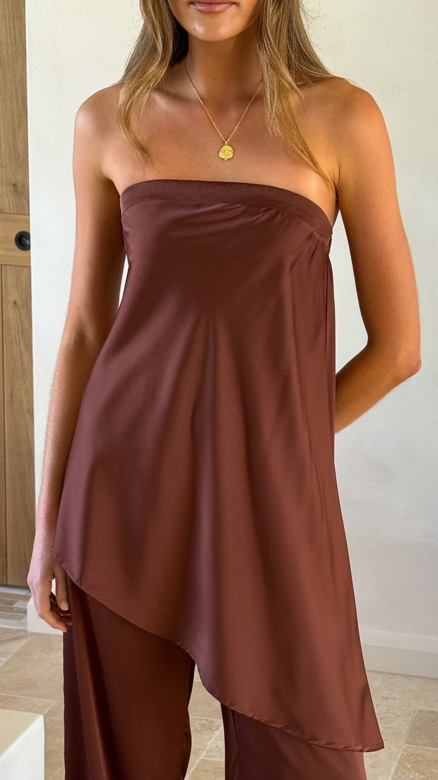 Tova Strapless Top - Chocolate - Billy J