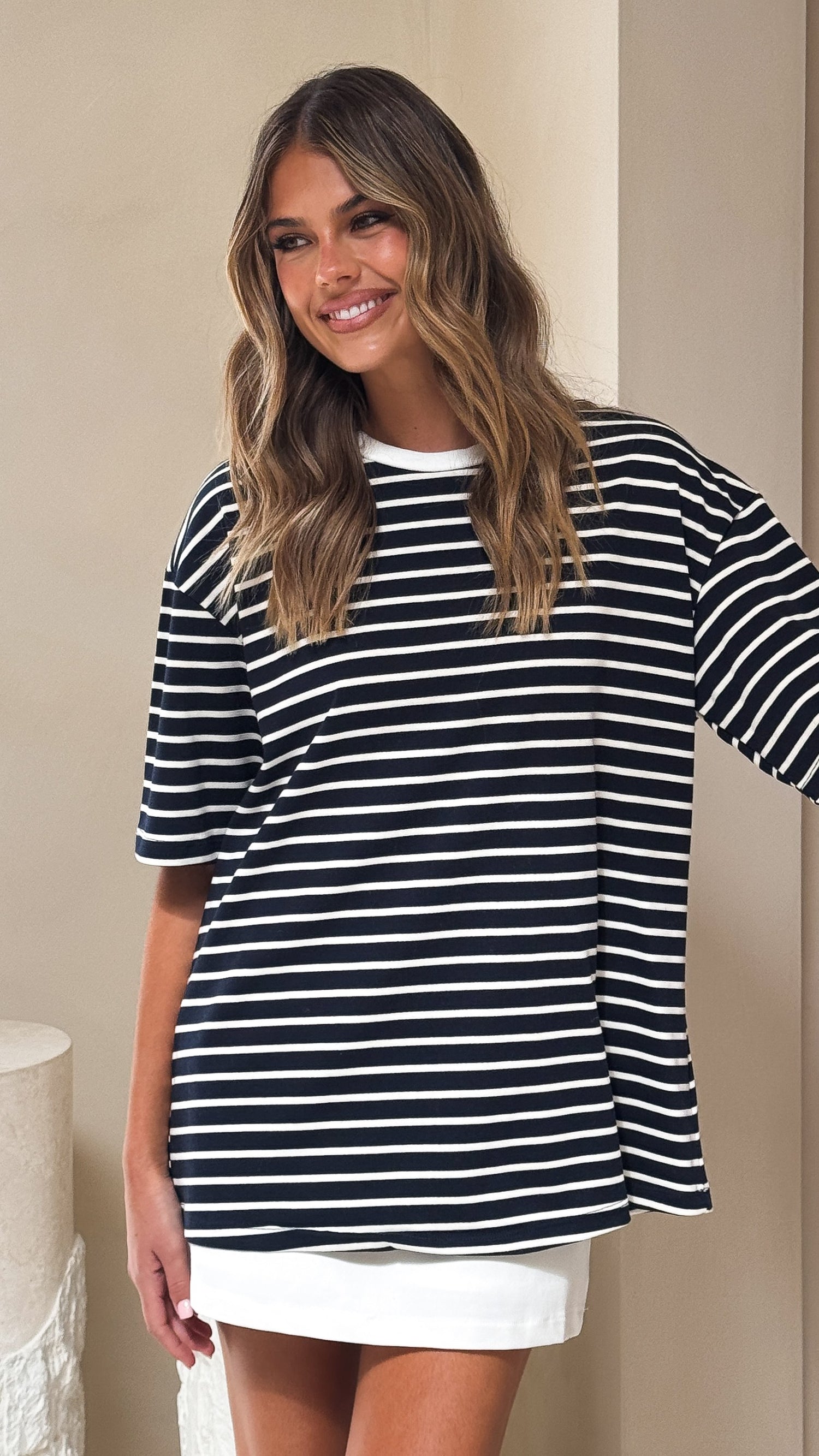 Jeto Oversized Tee - Navy/White - Billy J