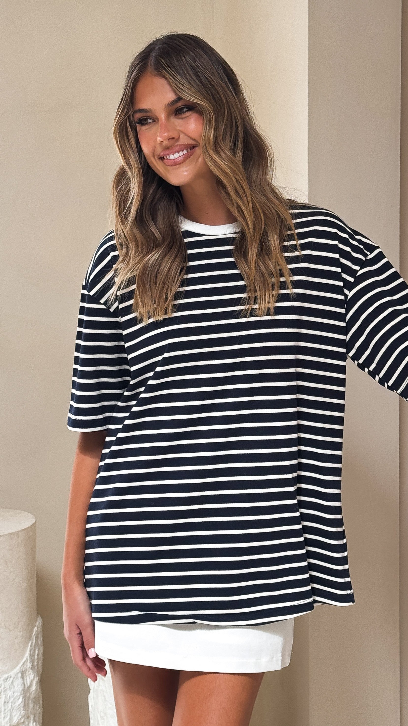 Jeto Oversized Tee - Navy/White - Billy J