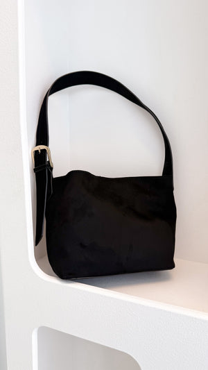 Freya Shoulder Bag - Black Suede - Billy J