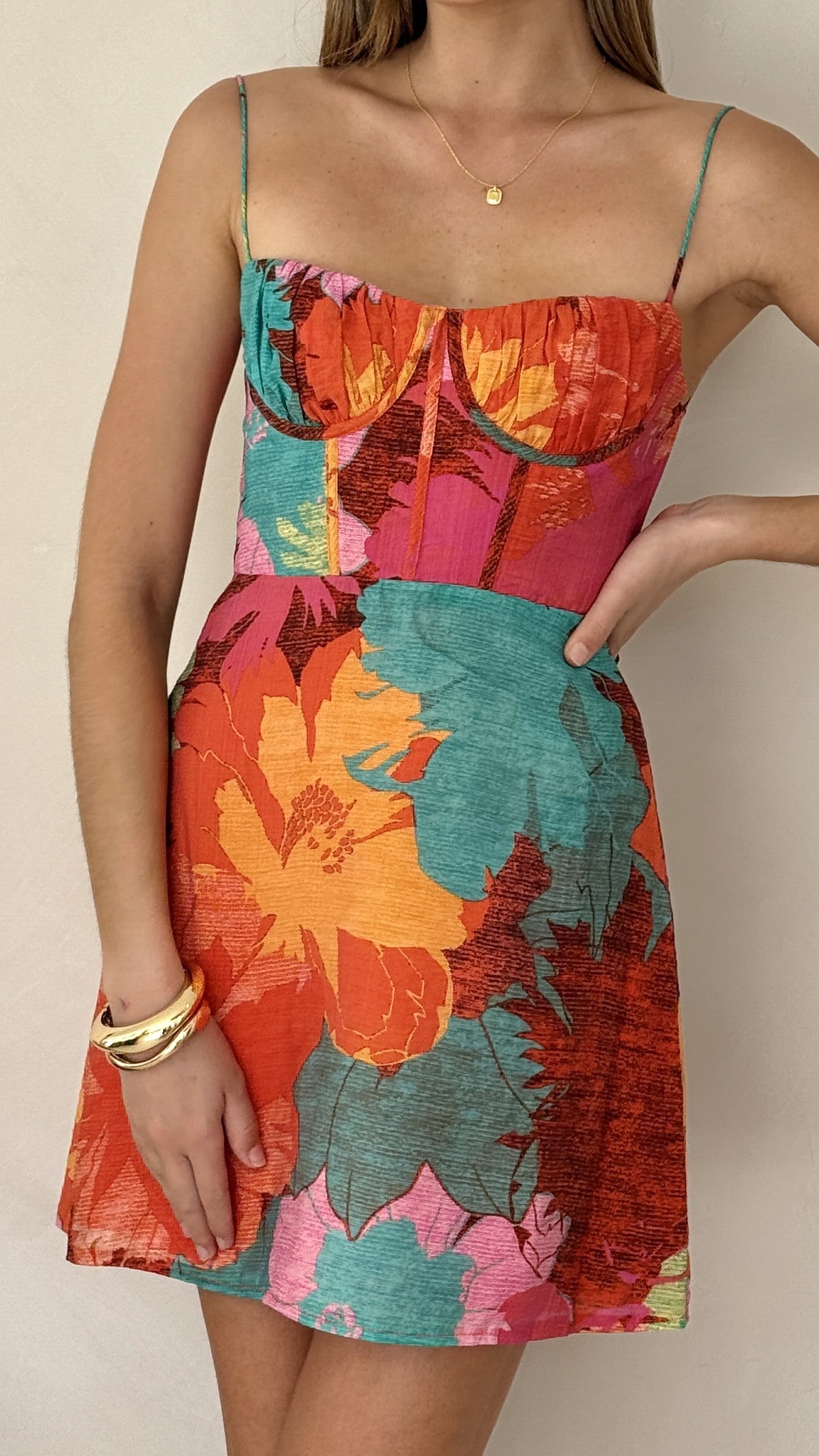 Rochelle Mini Dress - Orange Floral - Billy J