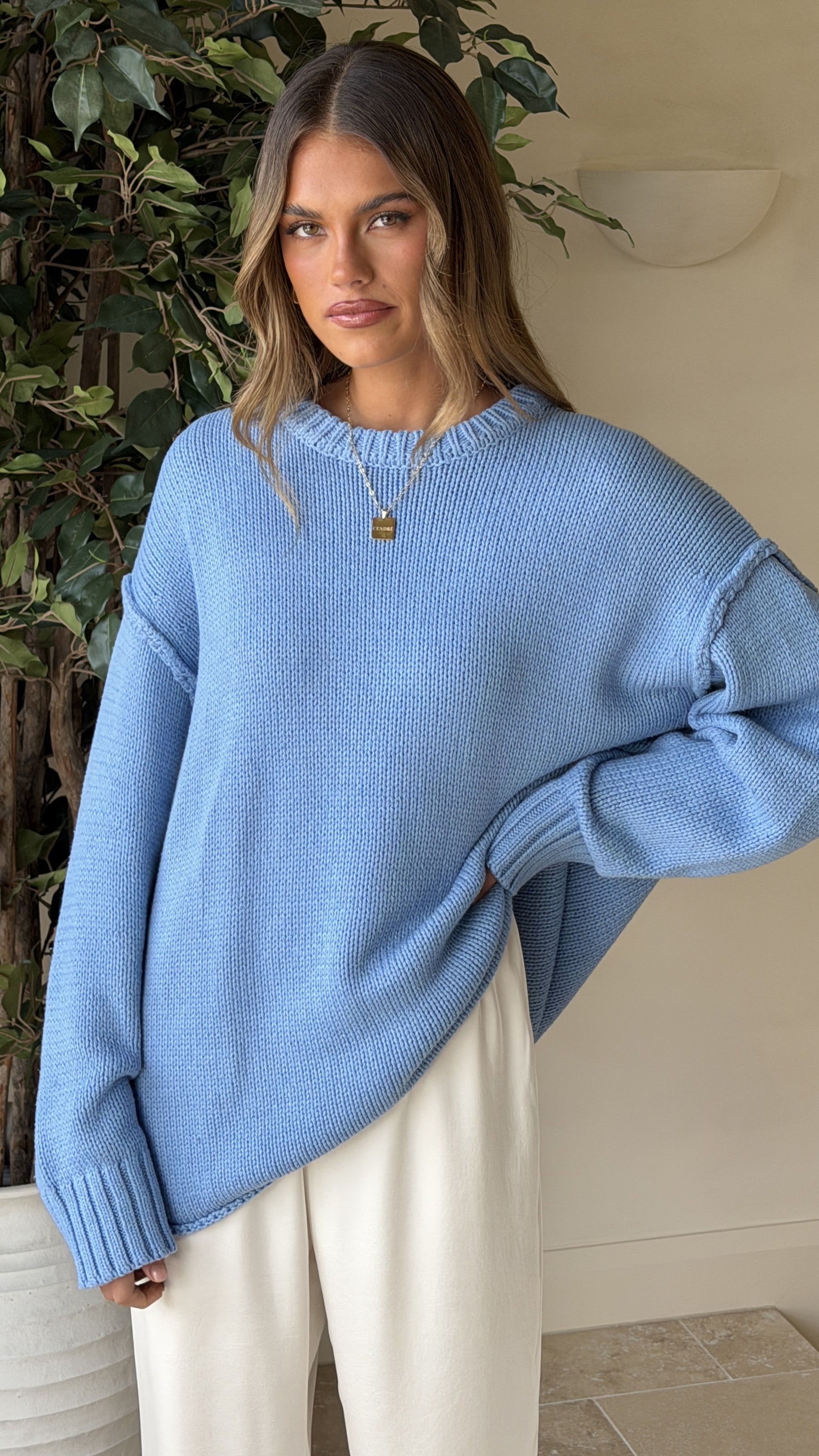 Hayden Knit Jumper - Blue - Billy J