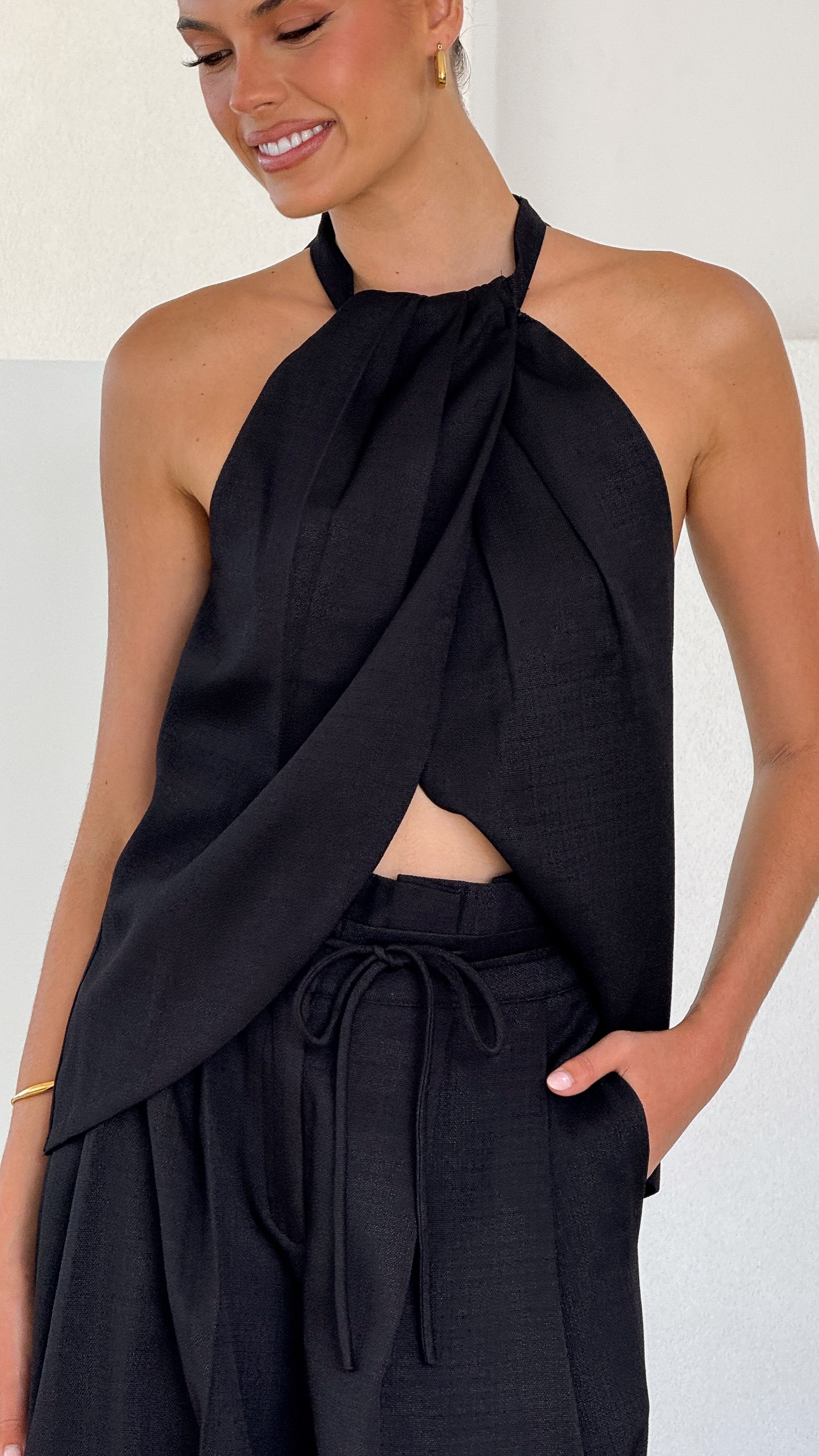 Melinda Halter Top - Black - Billy J