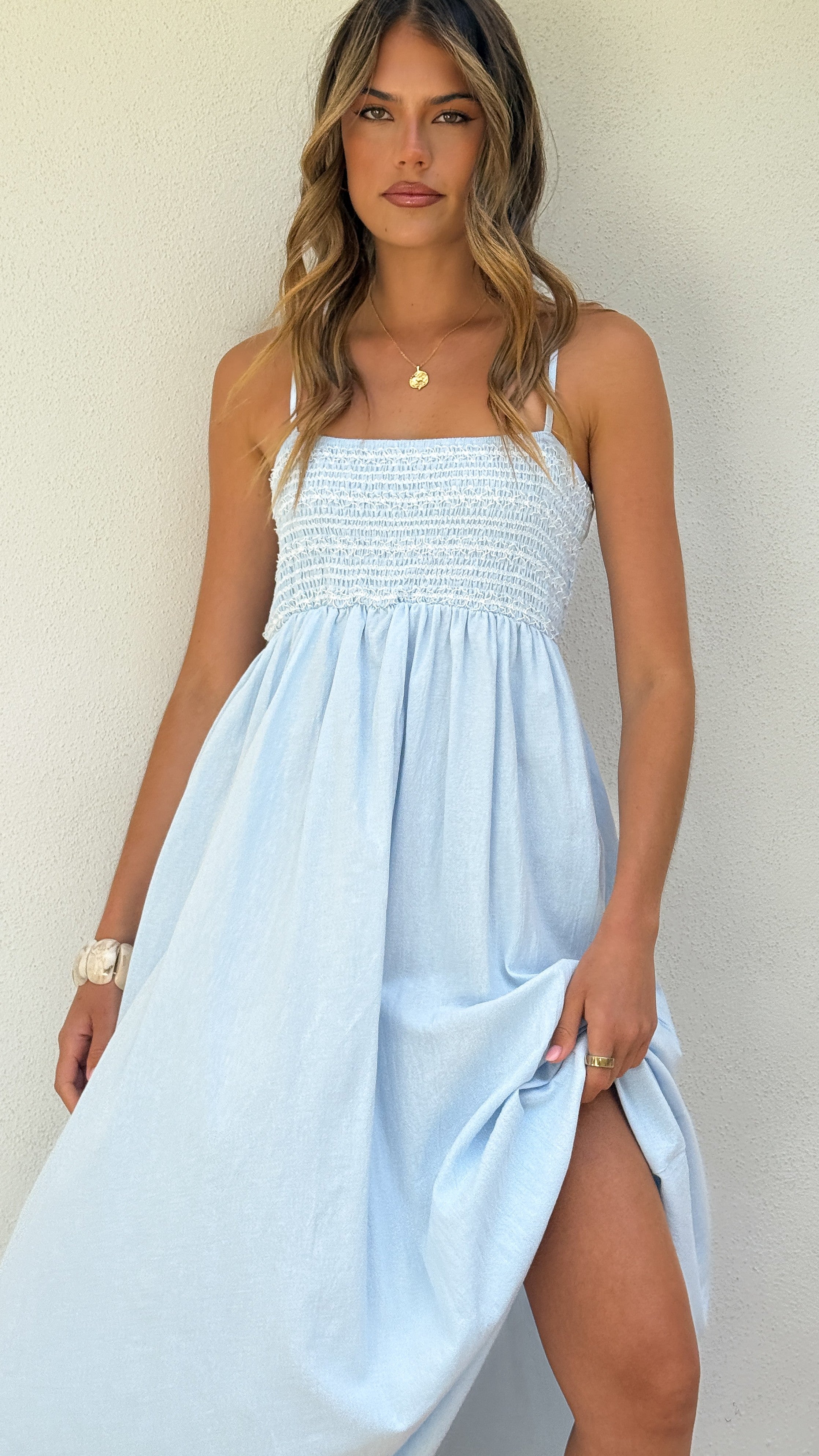 Kinsley Midi Dress - Blue - Billy J