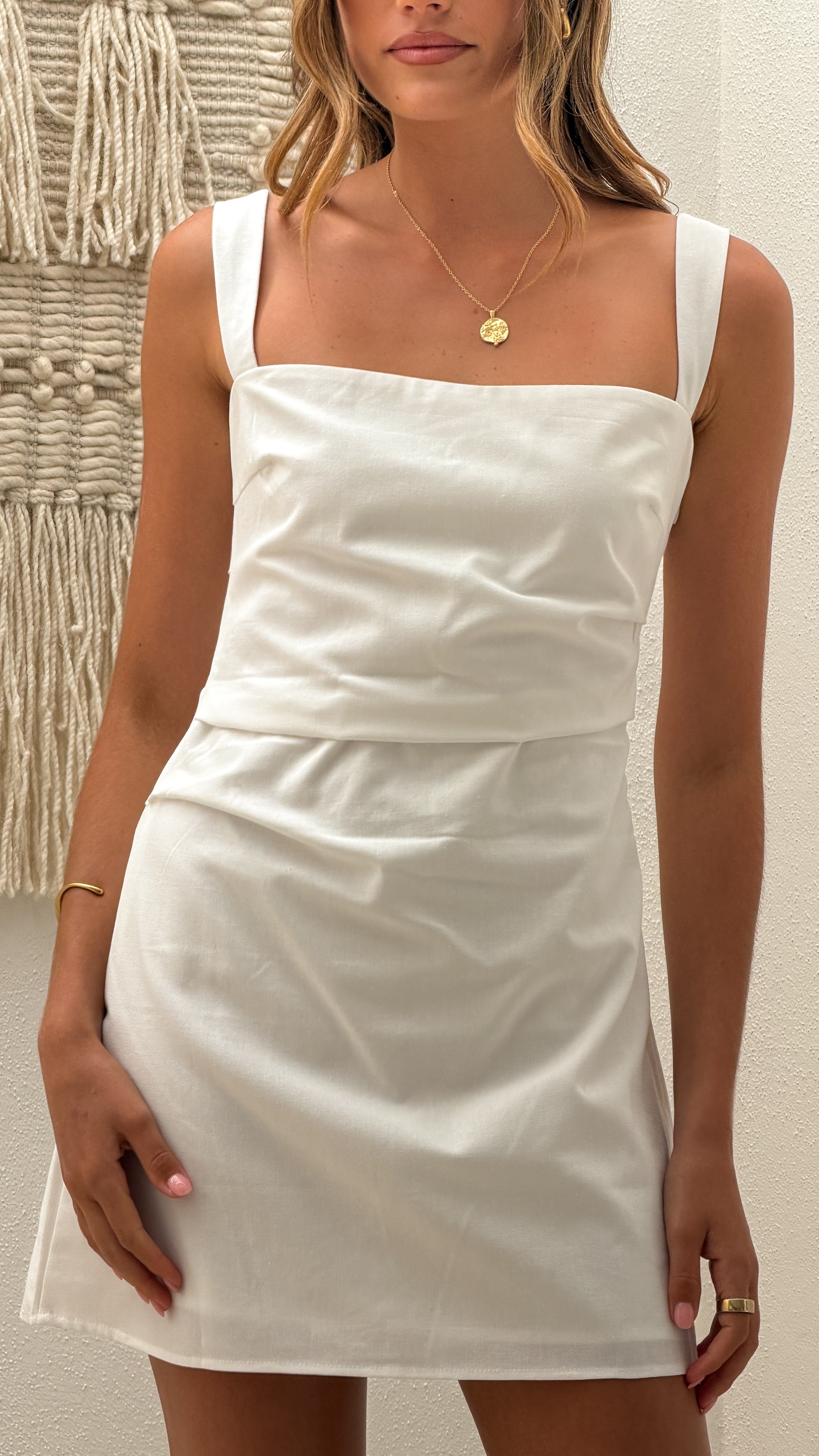 Evie Mini Dress - White - Billy J