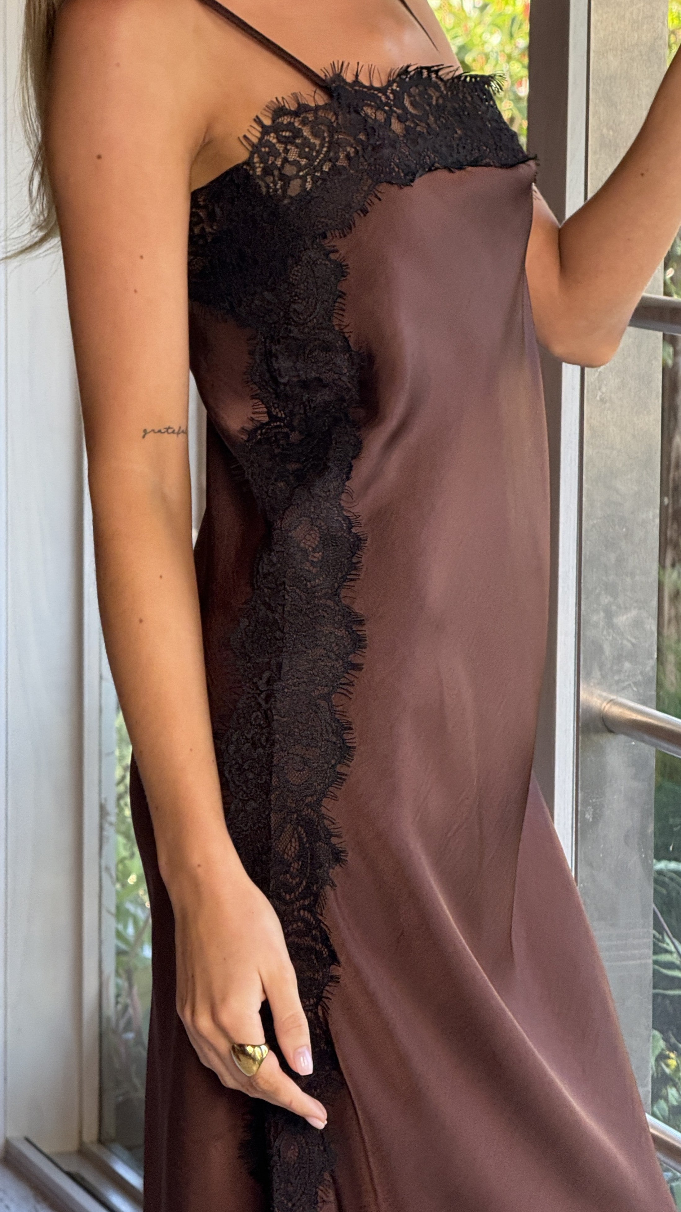 Naliah Maxi Dress - Chocolate/Black - Billy J