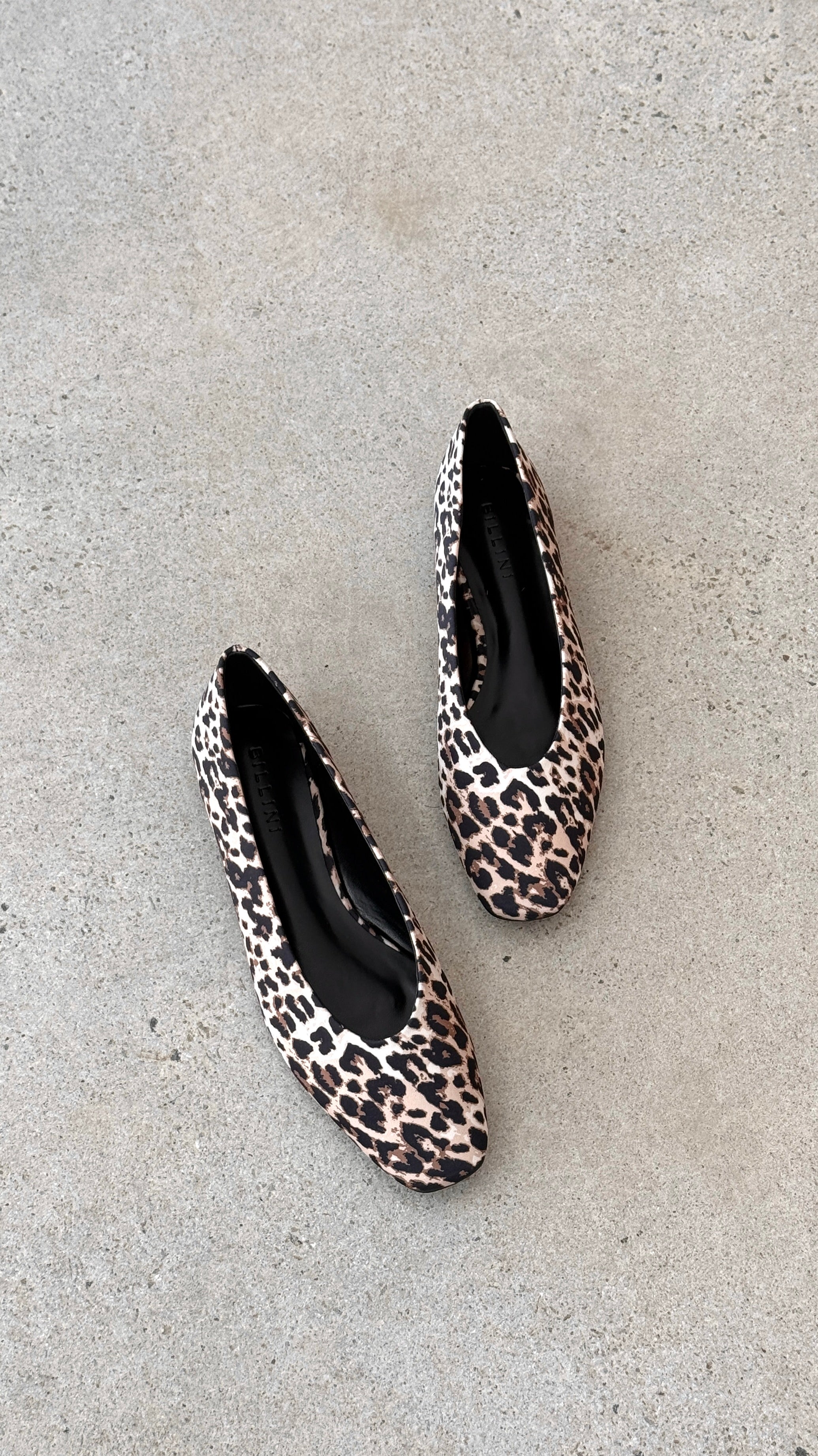 Suzie Ballet Flats - Leopard Satin - Billy J