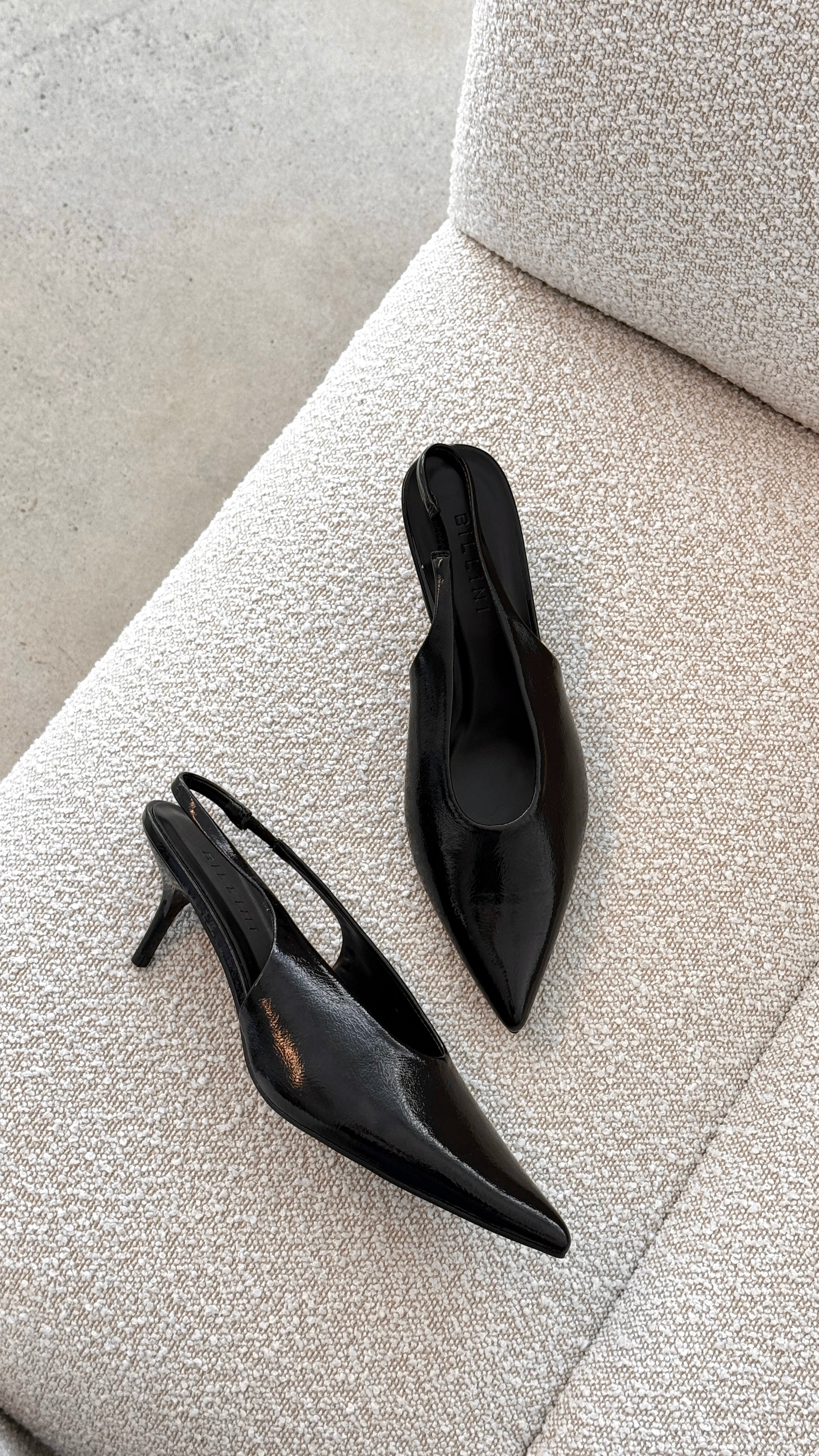 Xishi Heel - Black Crinkle Patent - Billy J