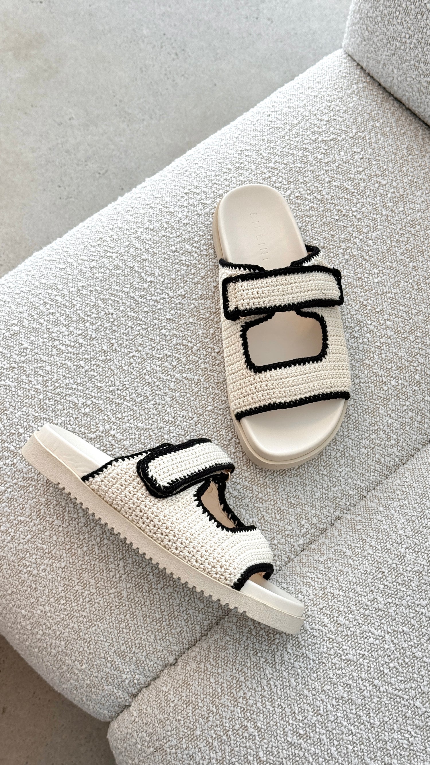 Abbot Sandals - White / Black Contrast - Billy J