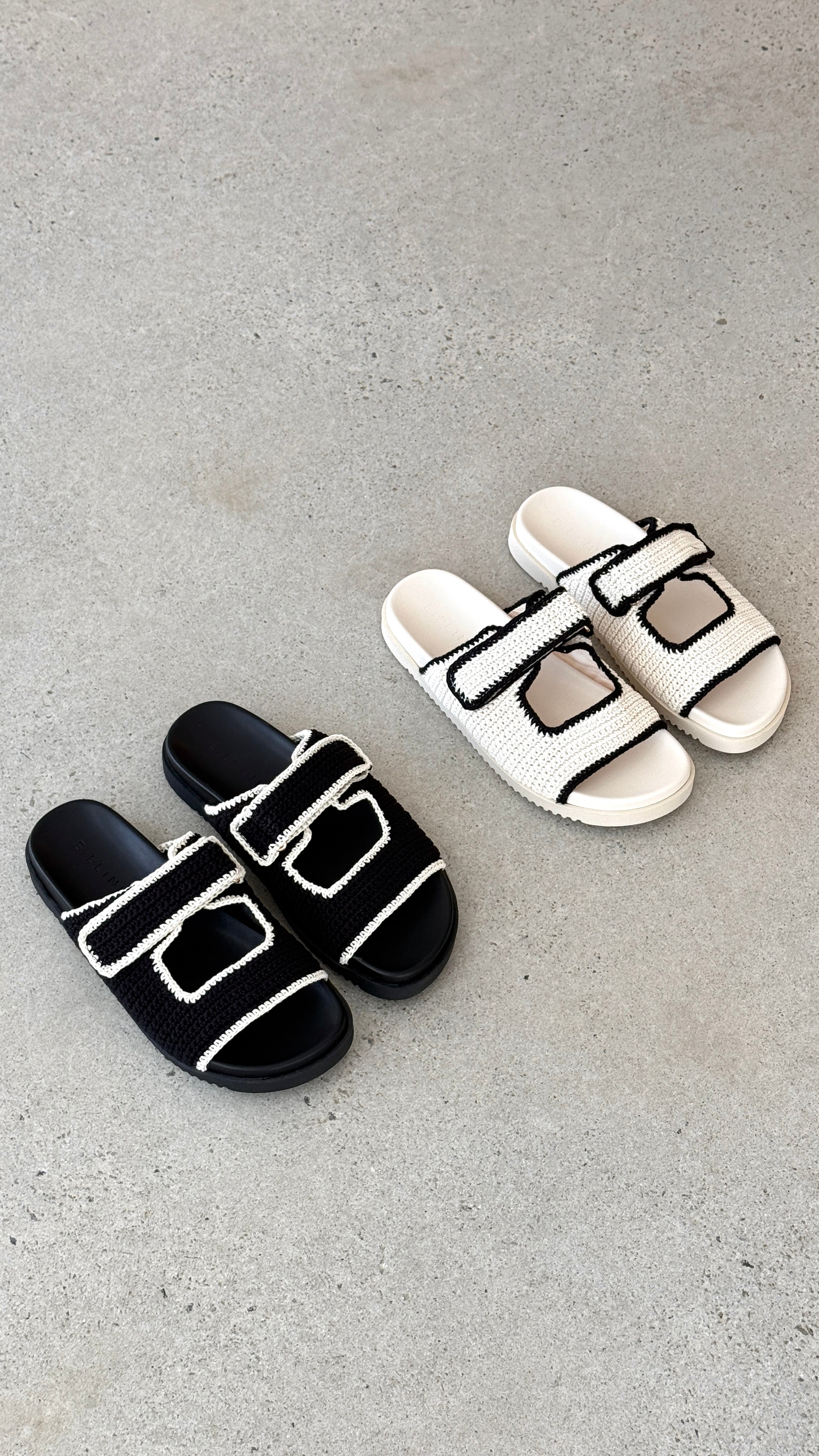 Abbot Sandals - White / Black Contrast - Billy J