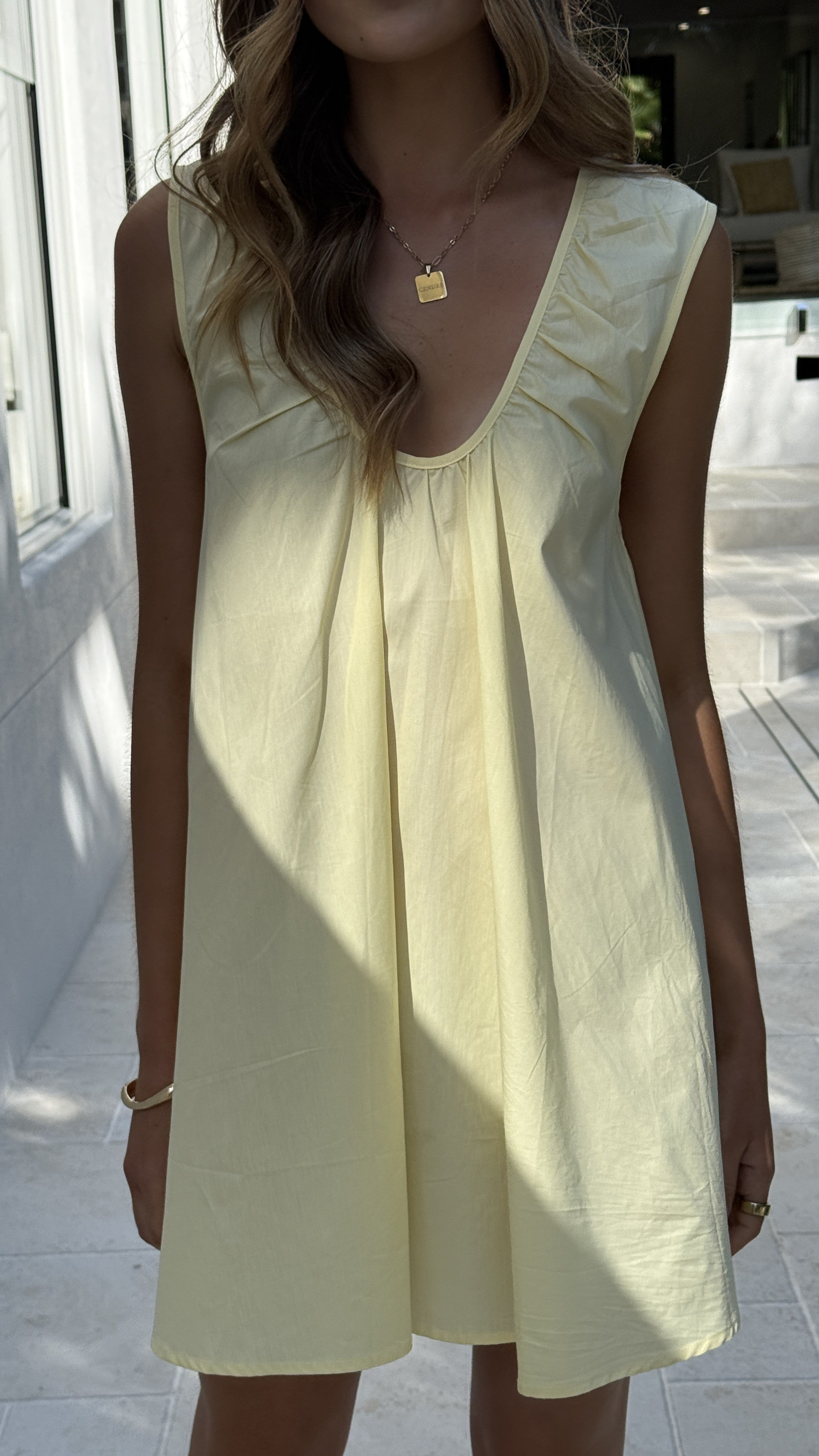Vanessa Oversized Mini Dress - Yellow - Billy J