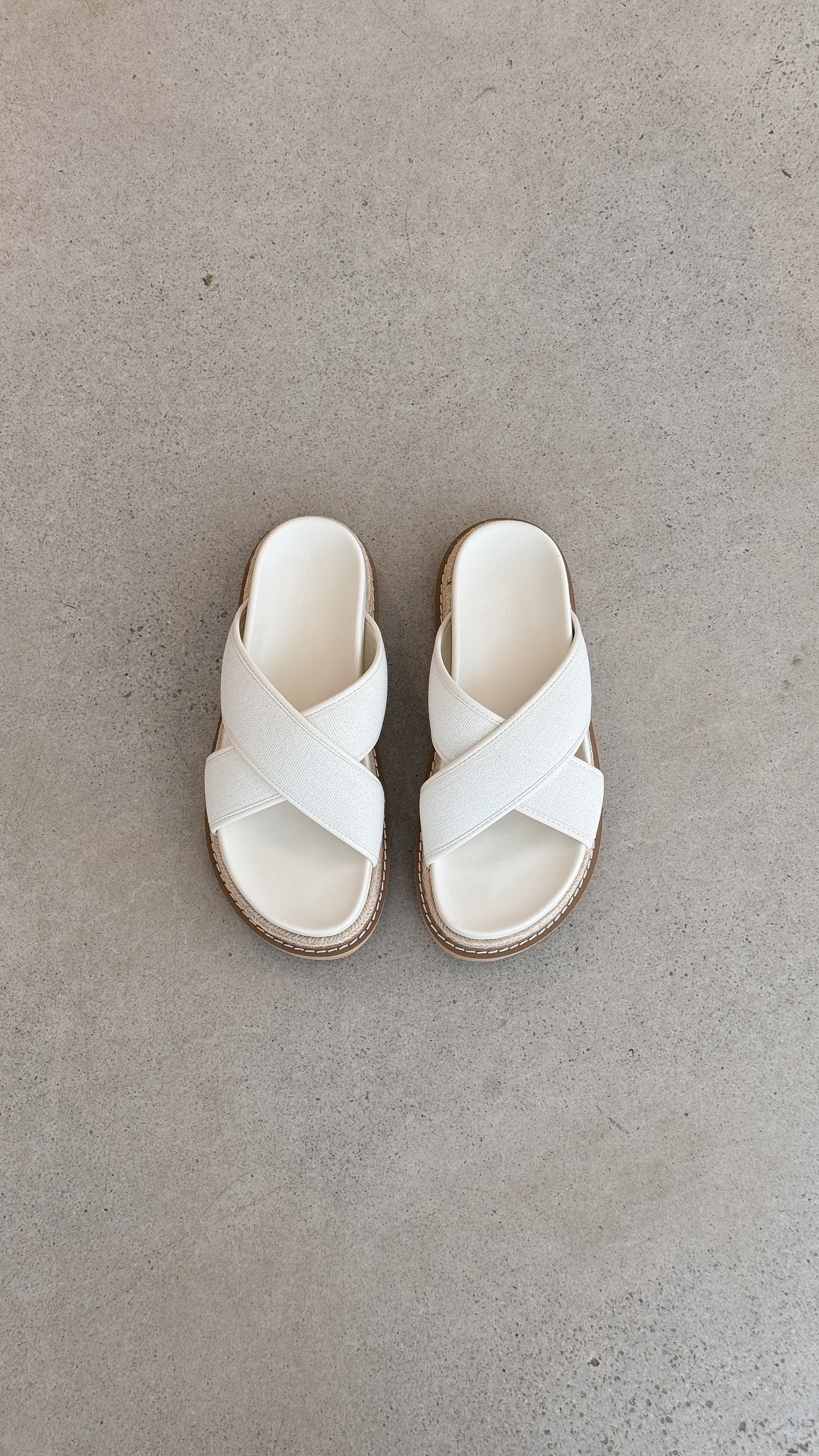 Aysha Slides - Cream Linen - Billy J