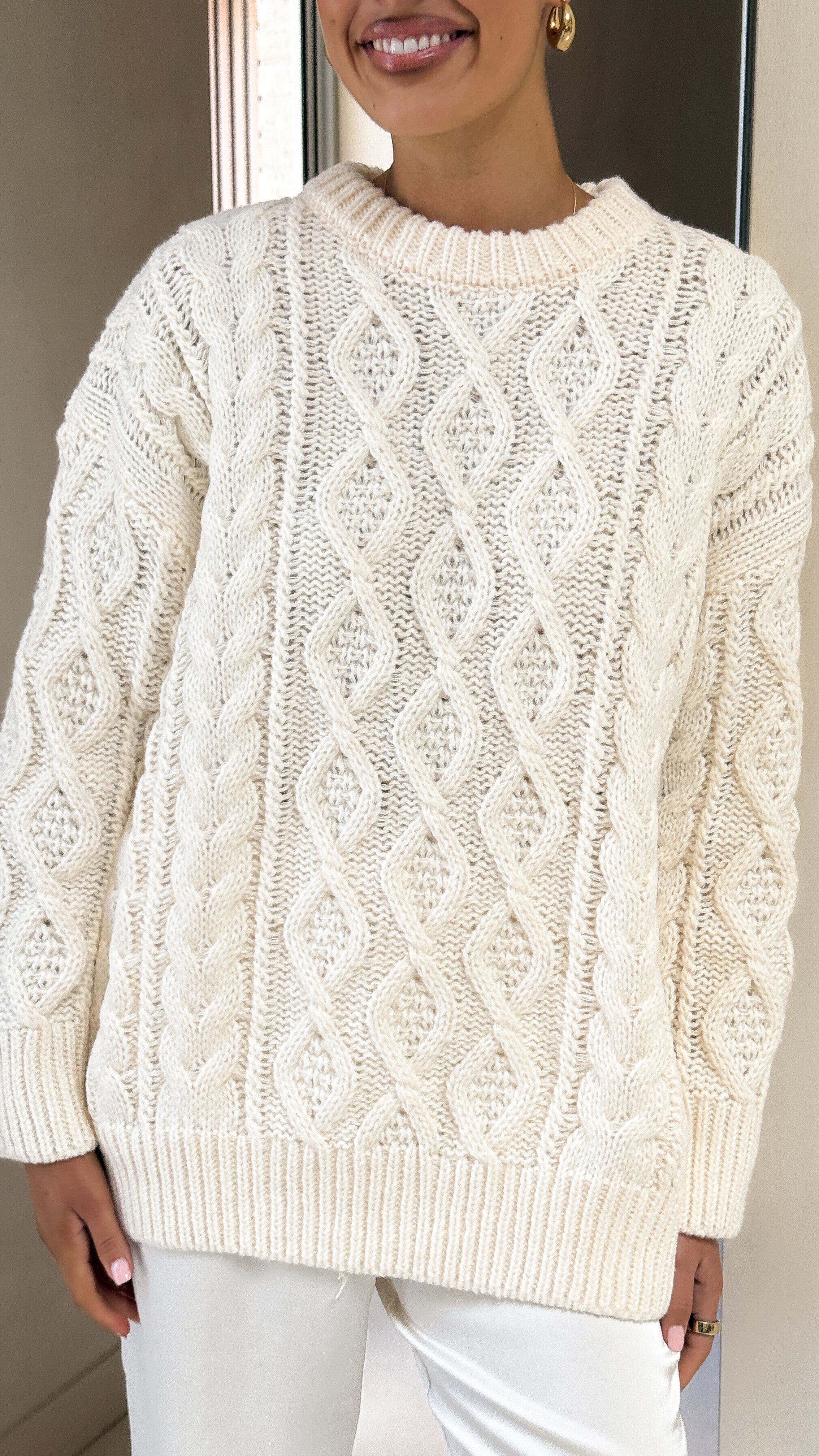 Valentina Knit Sweater - Cream - Billy J