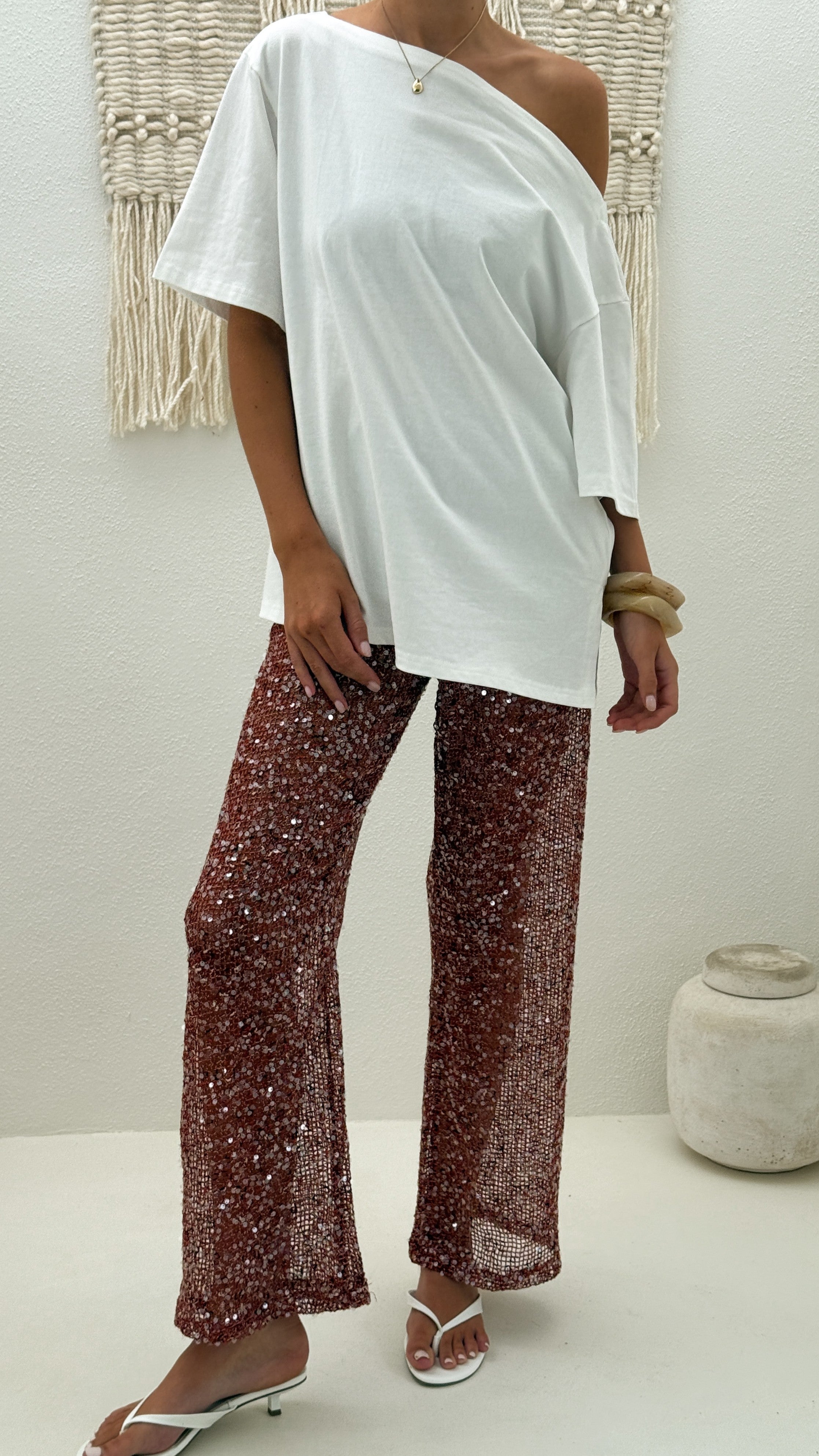 Zinnia Sequins Pant - Rust - Billy J