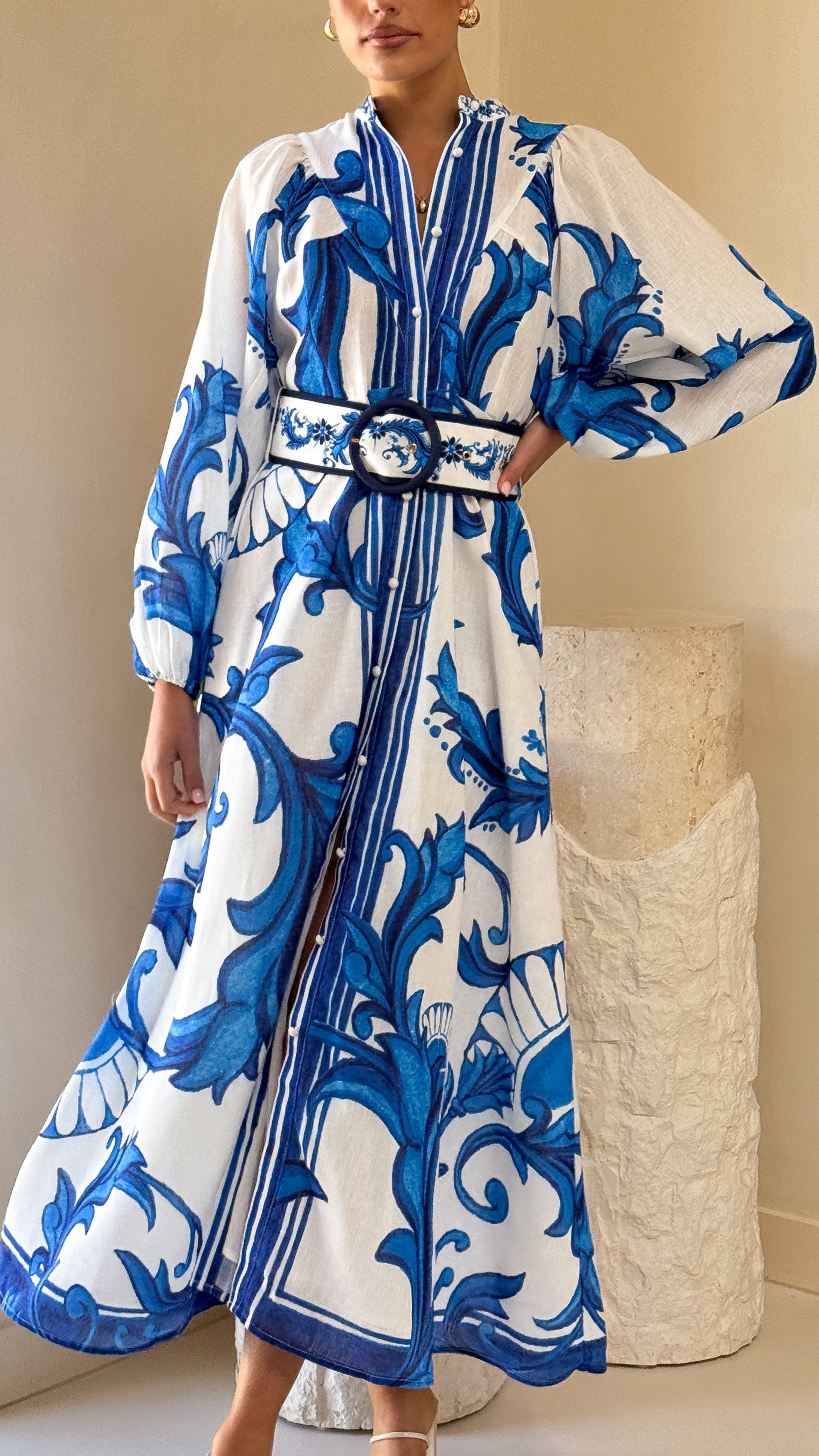 Carmal Long Sleeve Maxi Dress - Paradise - Billy J