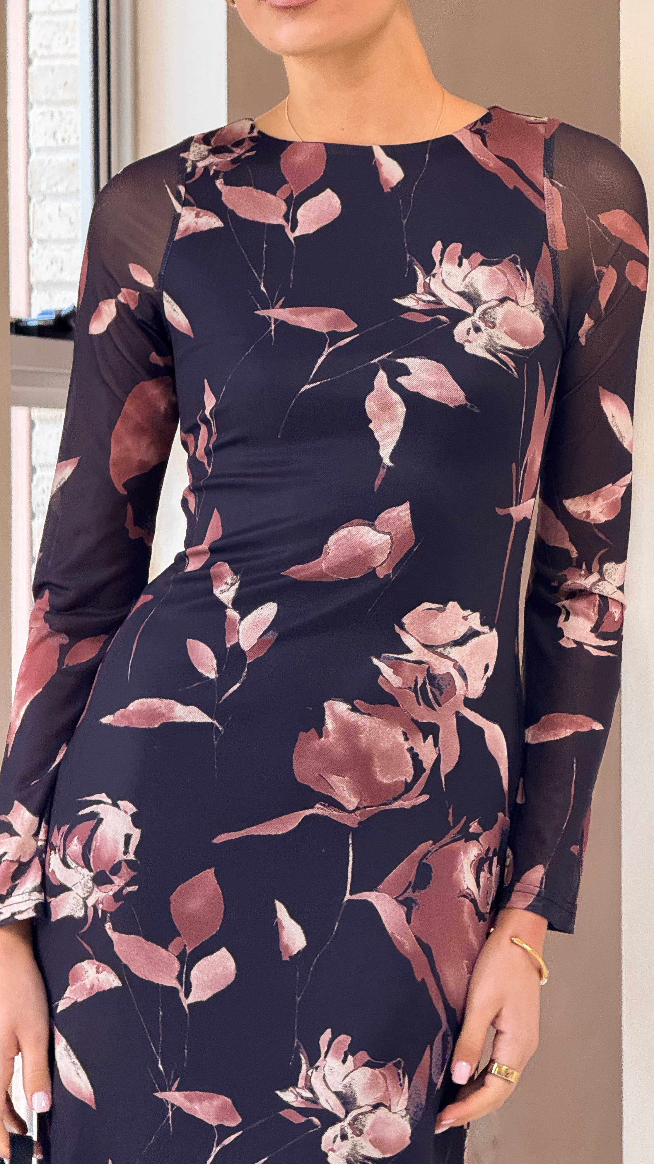 Koah Long Sleeve Maxi Dress - Flower Print - Billy J
