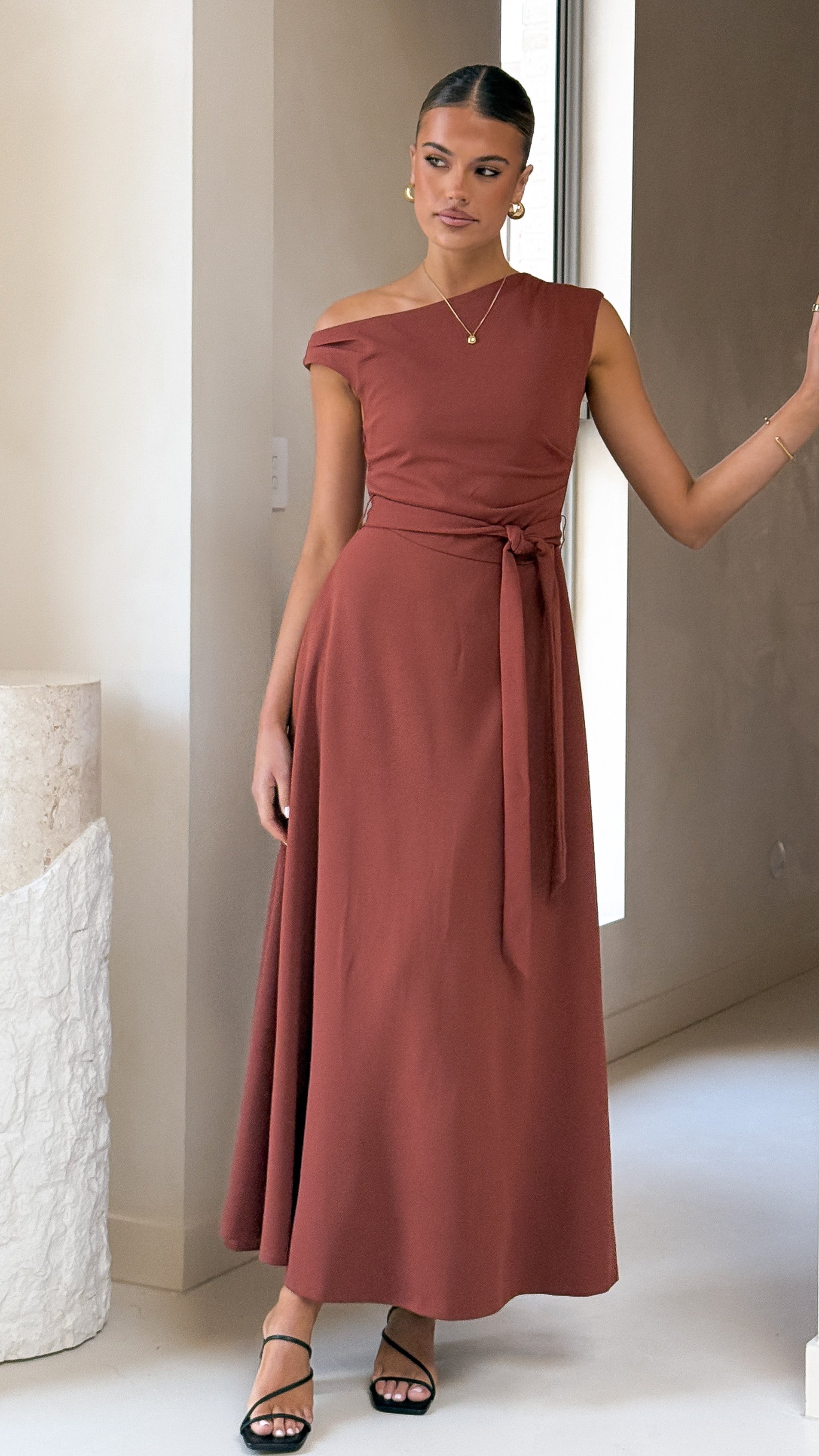 Gemma Maxi Dress - Brown - Billy J