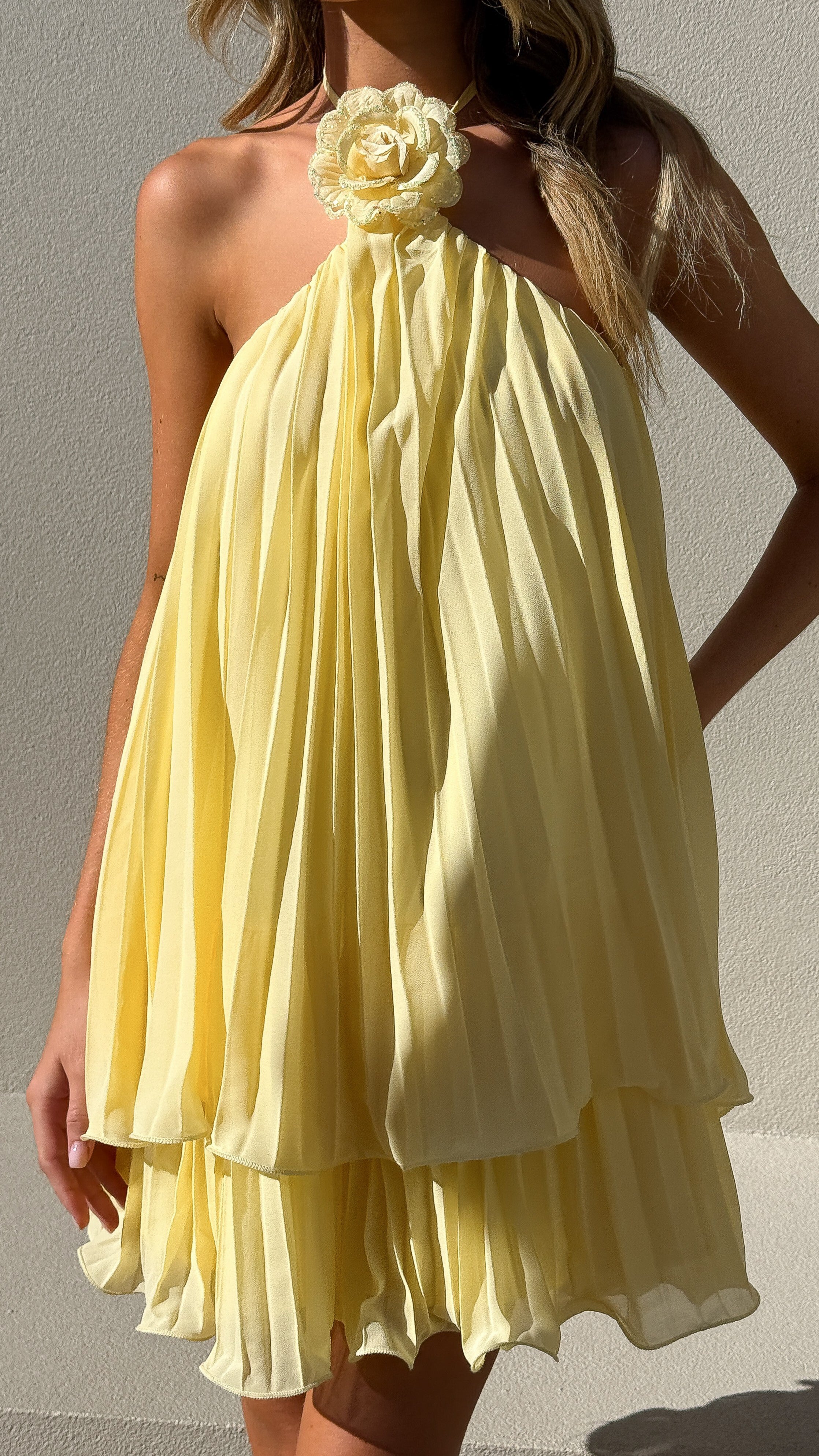 Gia Mini Dress - Yellow - Billy J