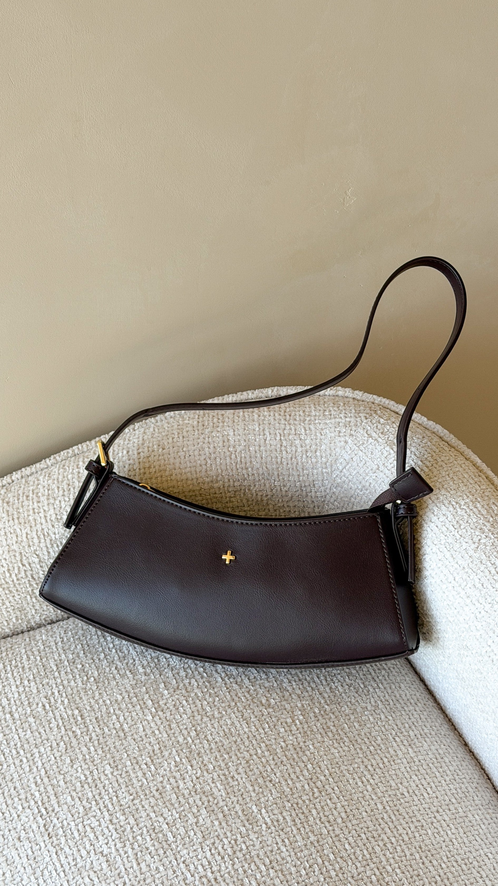 Bessi Shoulder Bag - Choc PU/Gold