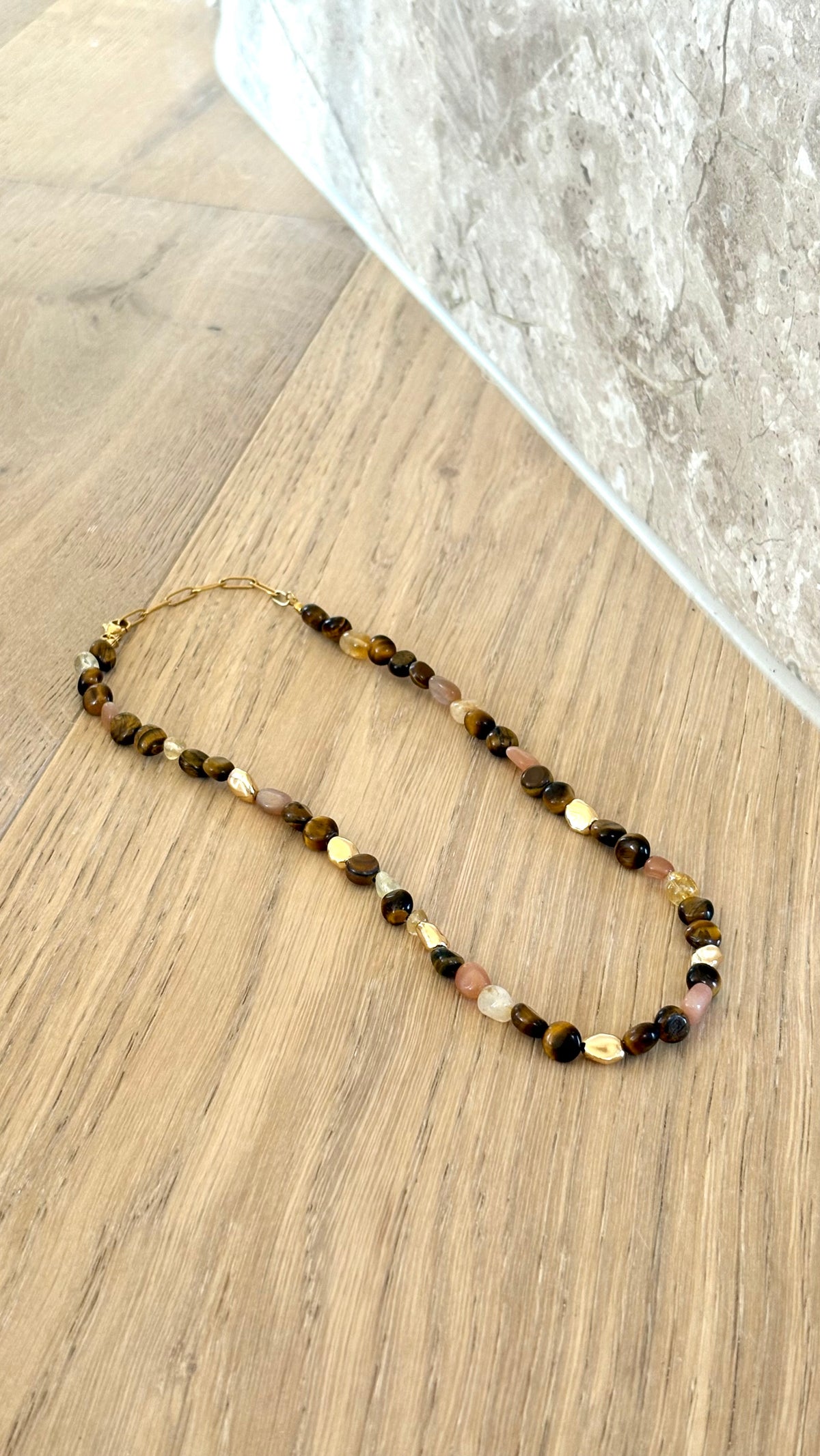Kohen Beaded Necklace - Golden Brown - Billy J