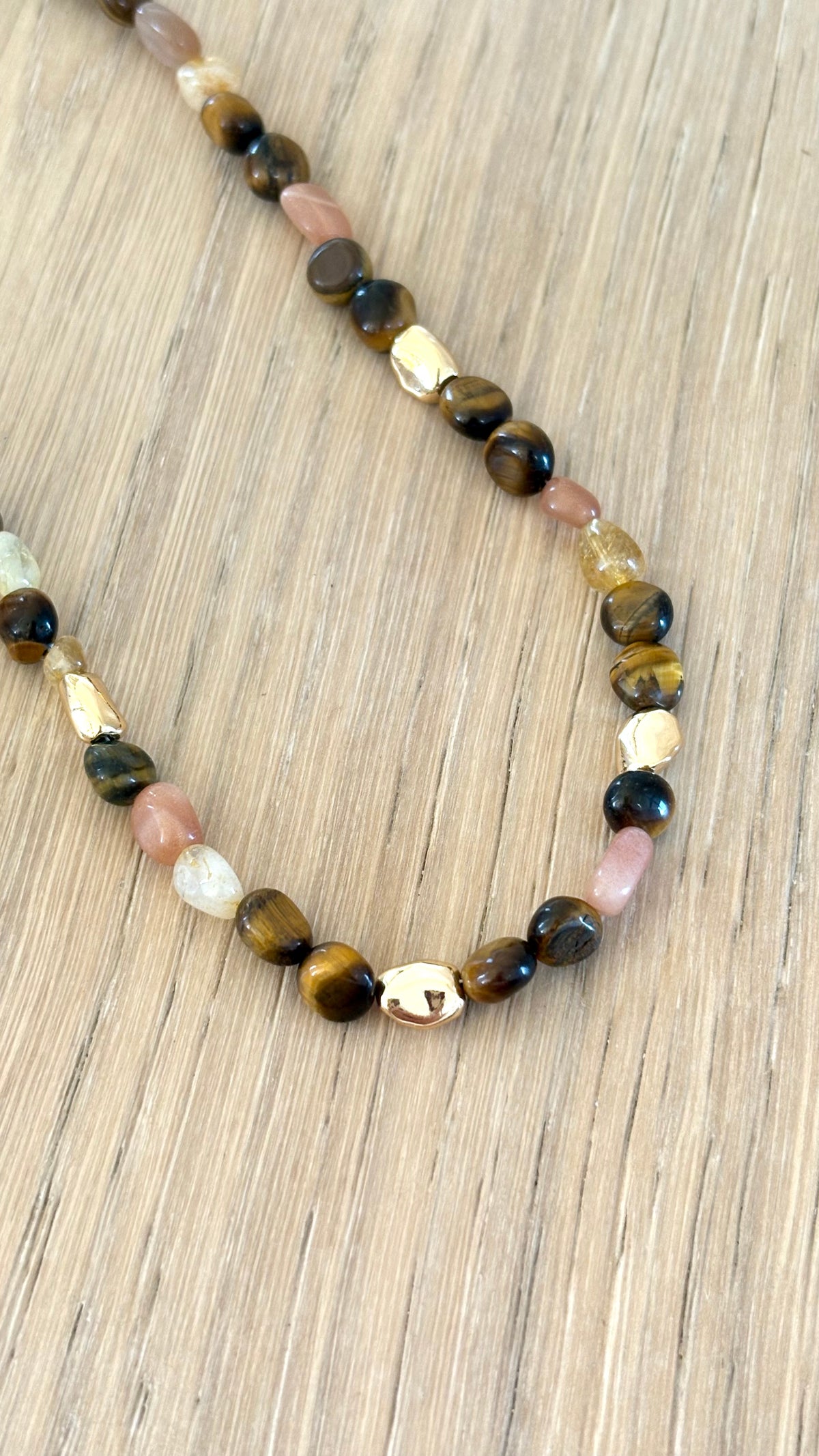 Kohen Beaded Necklace - Golden Brown