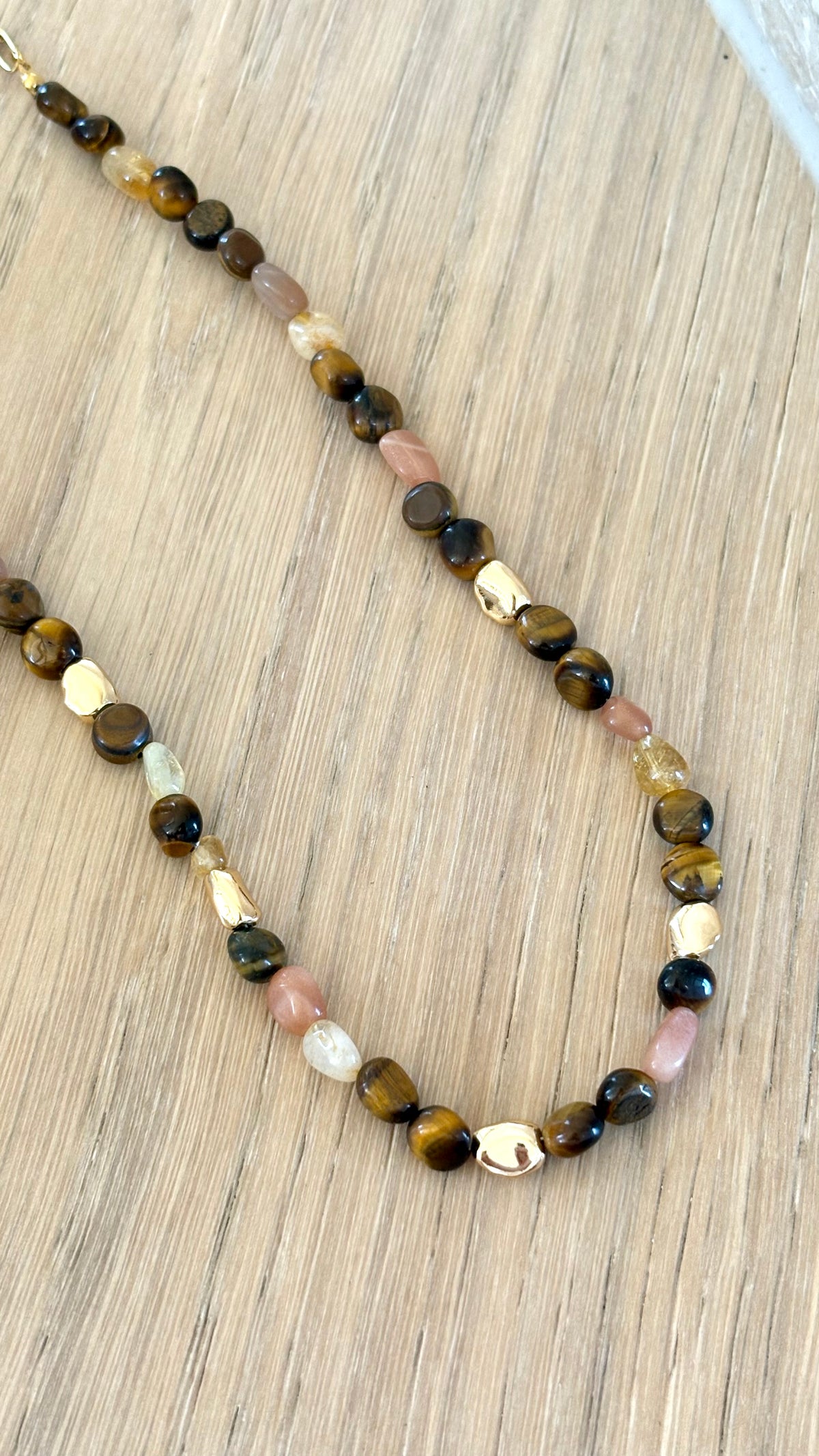 Kohen Beaded Necklace - Golden Brown