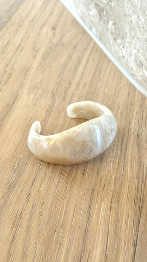 Lumi Cream Resin Bangle - Cream - Billy J