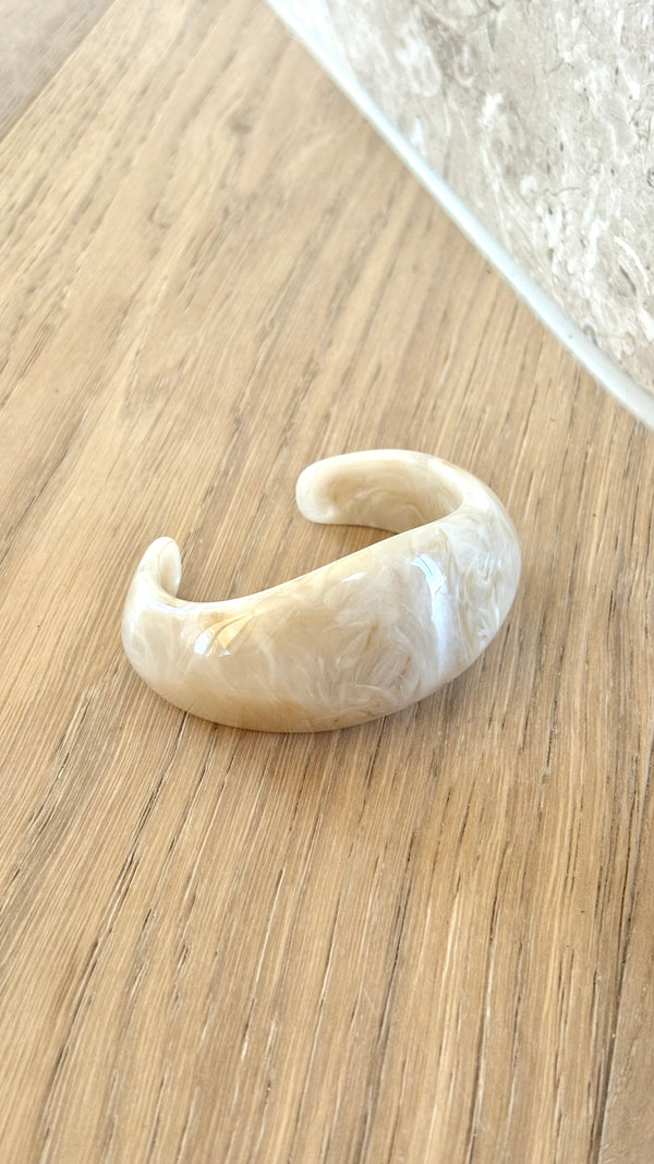Lumi Cream Resin Bangle - Cream - Billy J