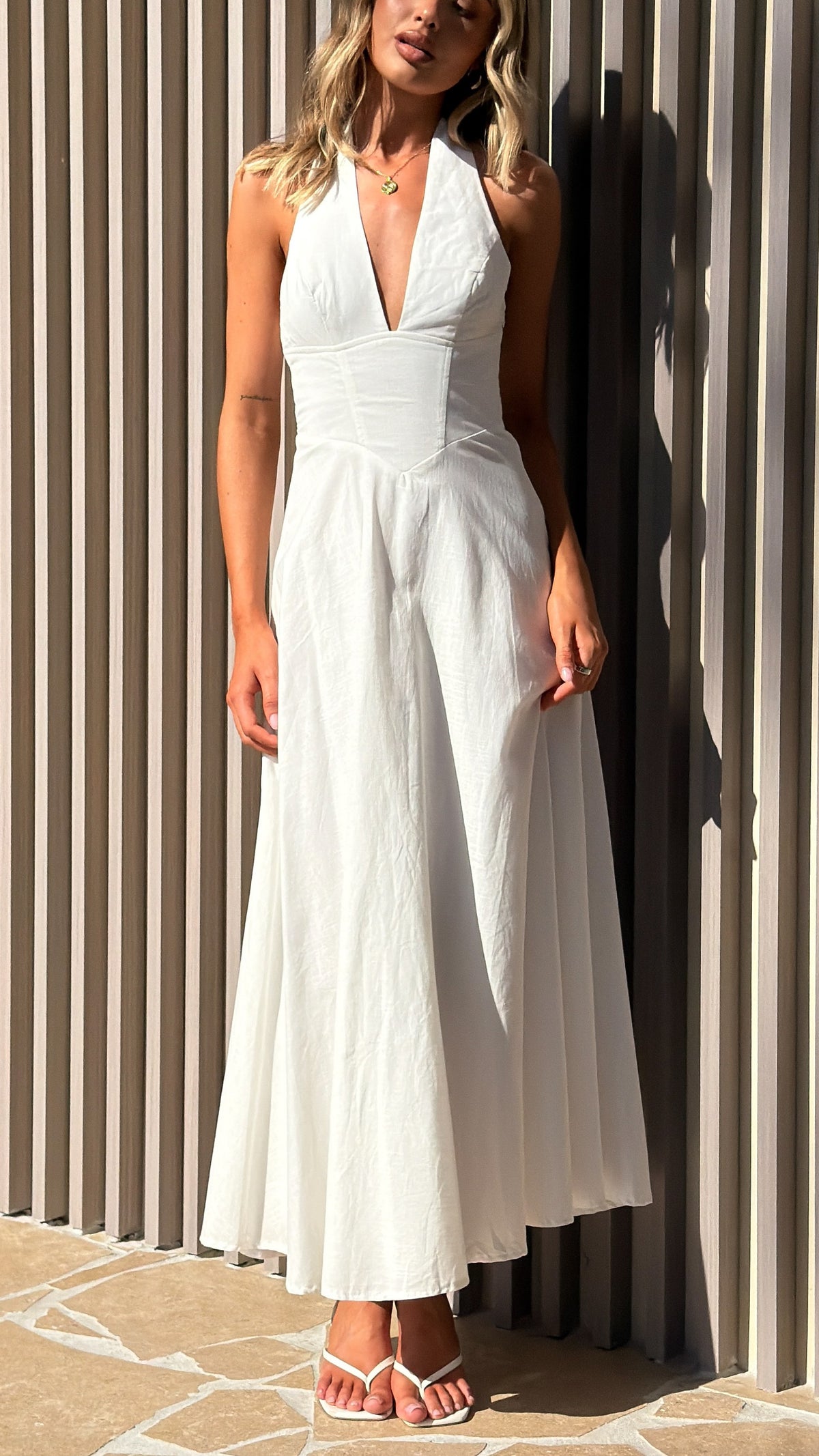 Skye Maxi Dress - White - Billy J