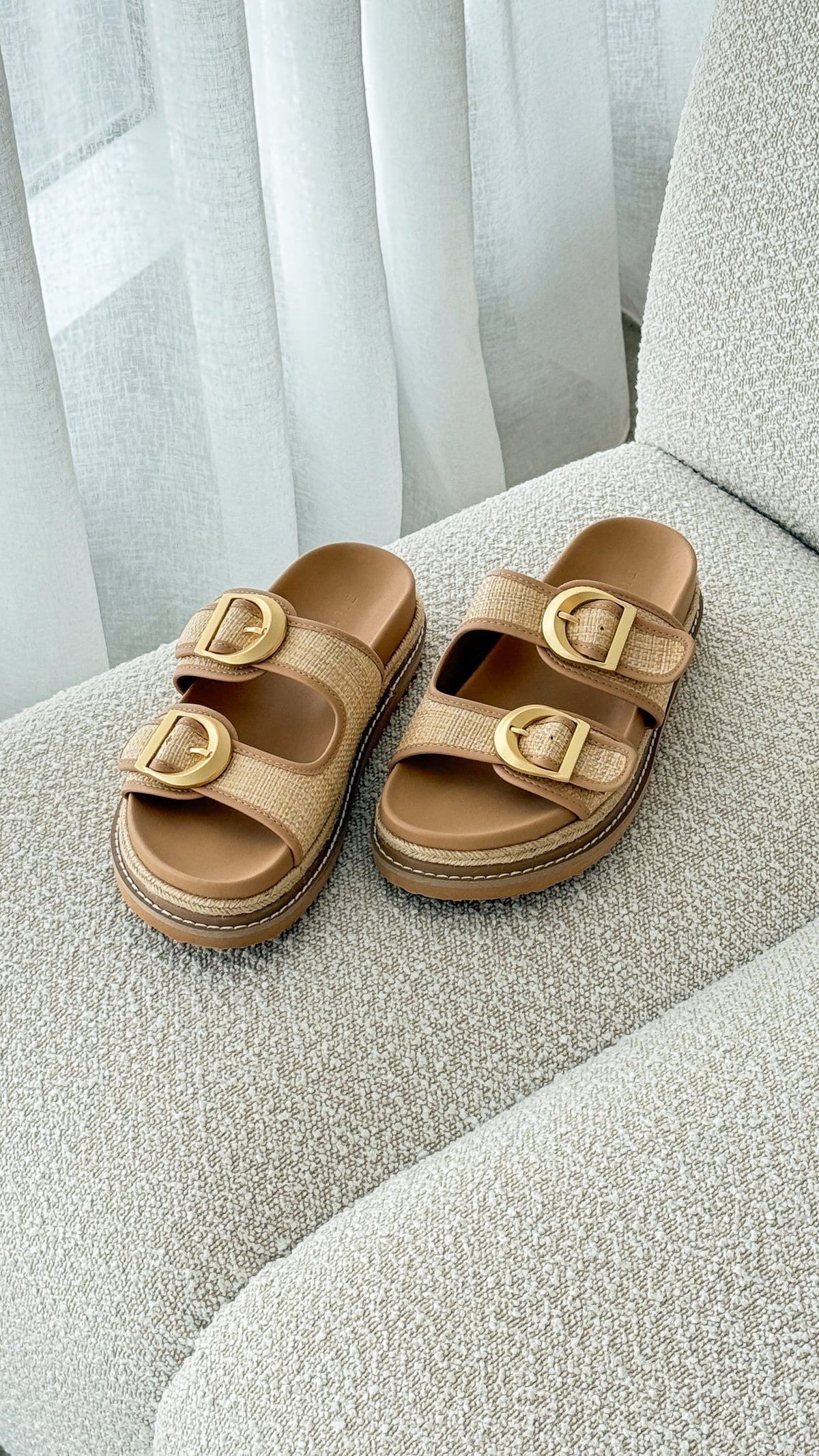 Anora Slide - Natural Raffia - Billy J