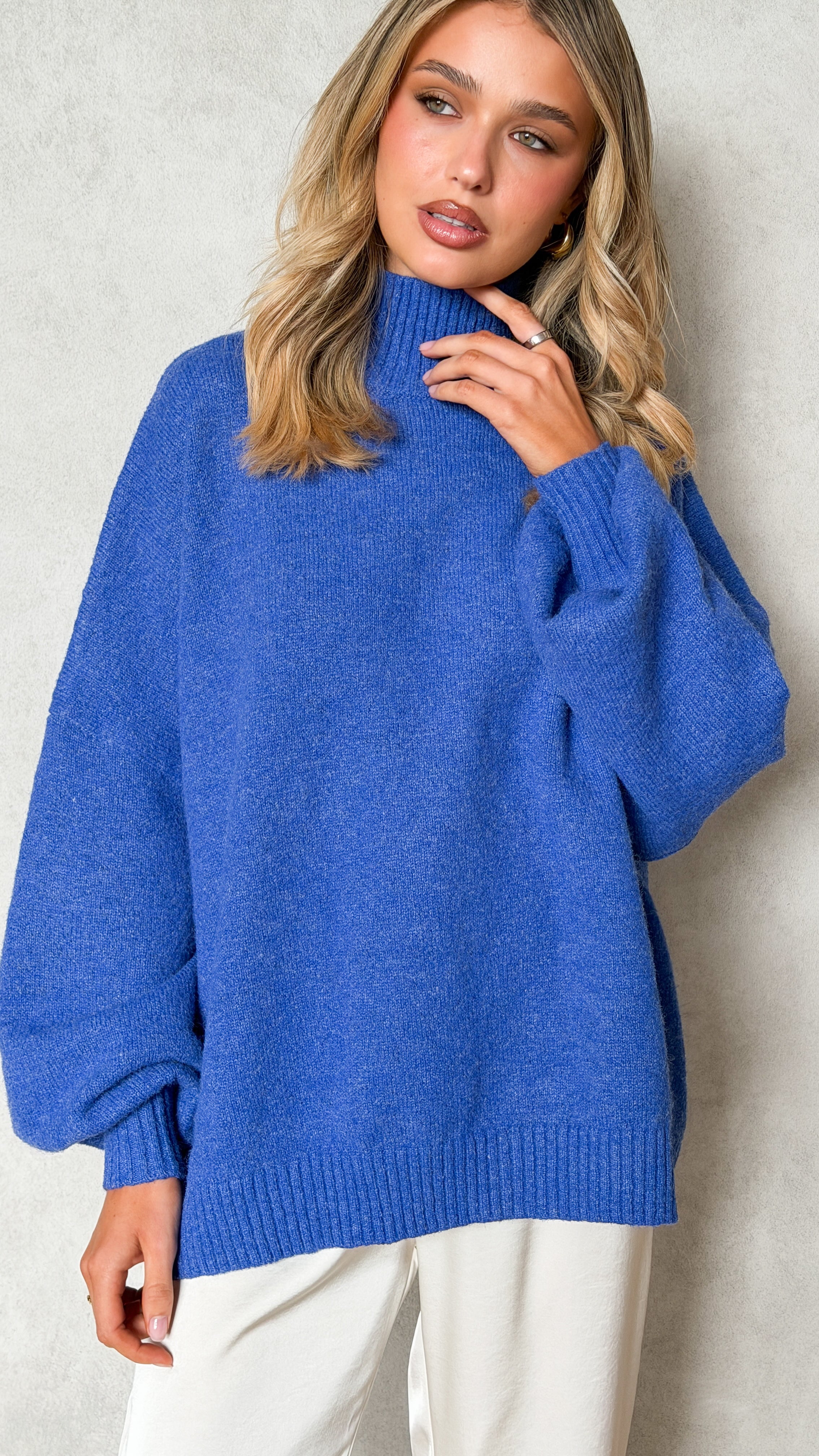 Harita Knitted Sweater - Blue - Billy J