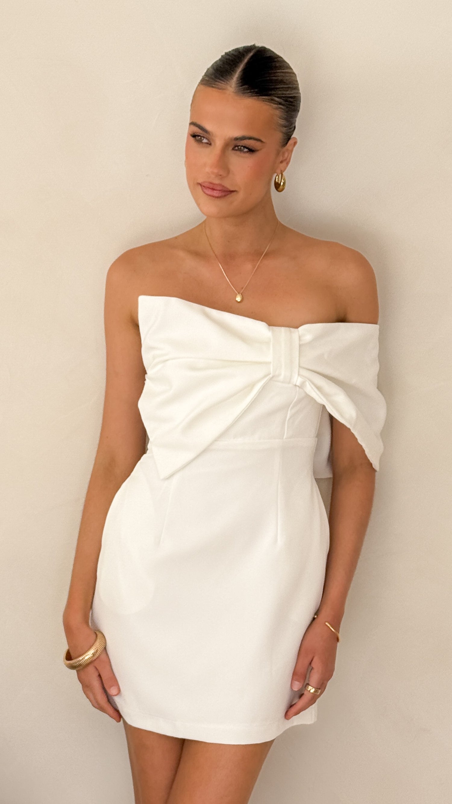 Briella Mini Dress - White - Billy J