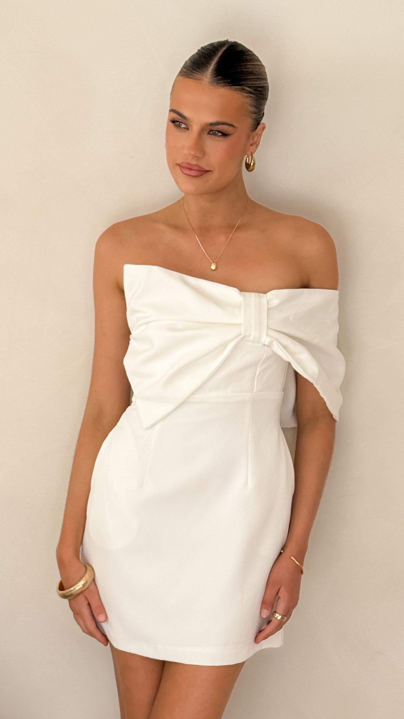 Briella Mini Dress - White - Billy J