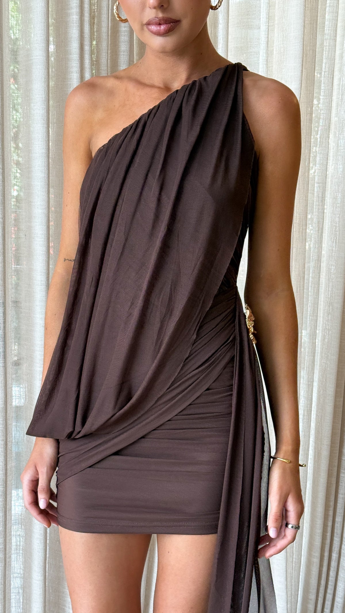 Anastacia Mini Dress - Chocolate - Billy J